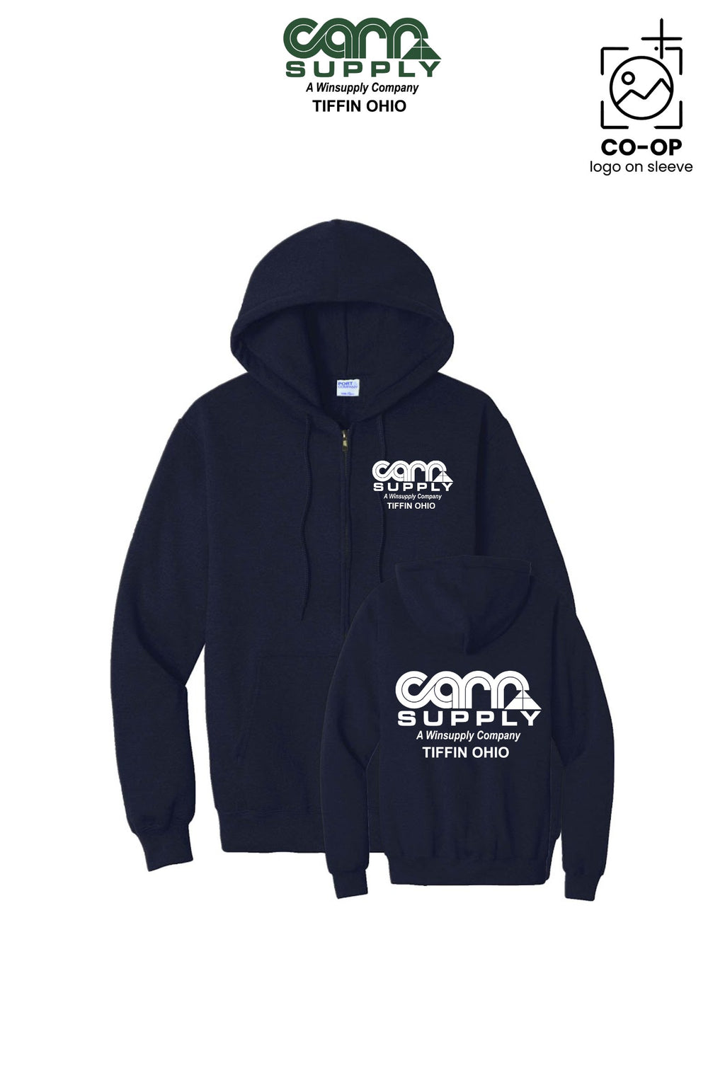 Port & Co™ Core Fleece Full-Zip Hooded Sweatshirt - Carr Supply - Tiffin