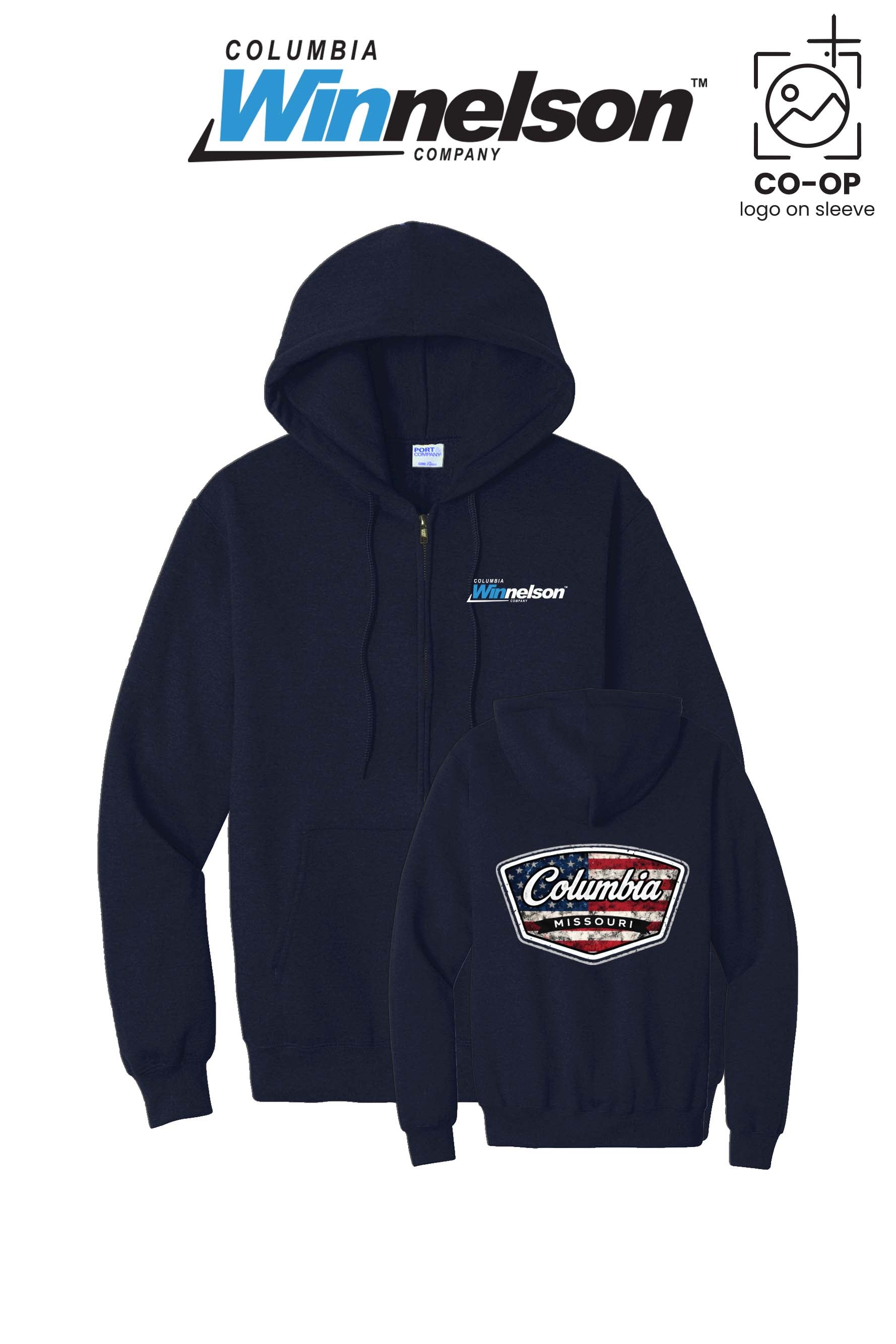 Port & Co™ Core Fleece Full-Zip Hooded Sweatshirt - Columbia MO Winnelson