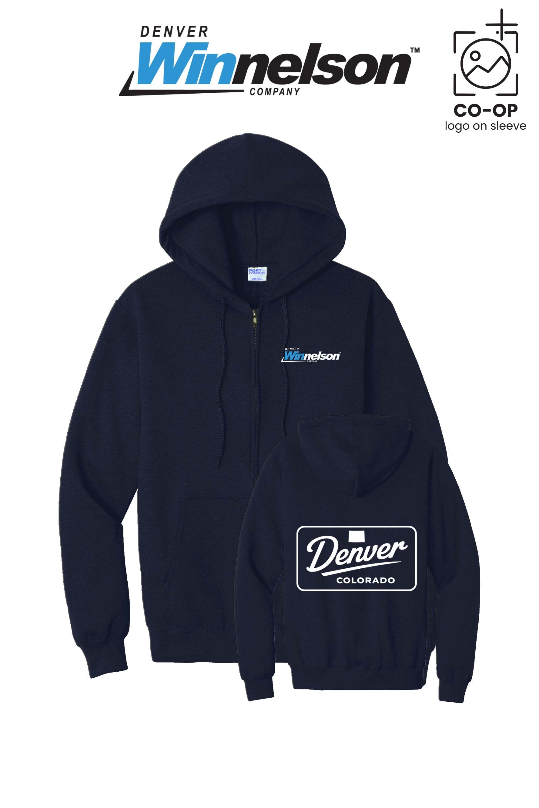Port & Co™ Core Fleece Full-Zip Hooded Sweatshirt - Denver Winnelson