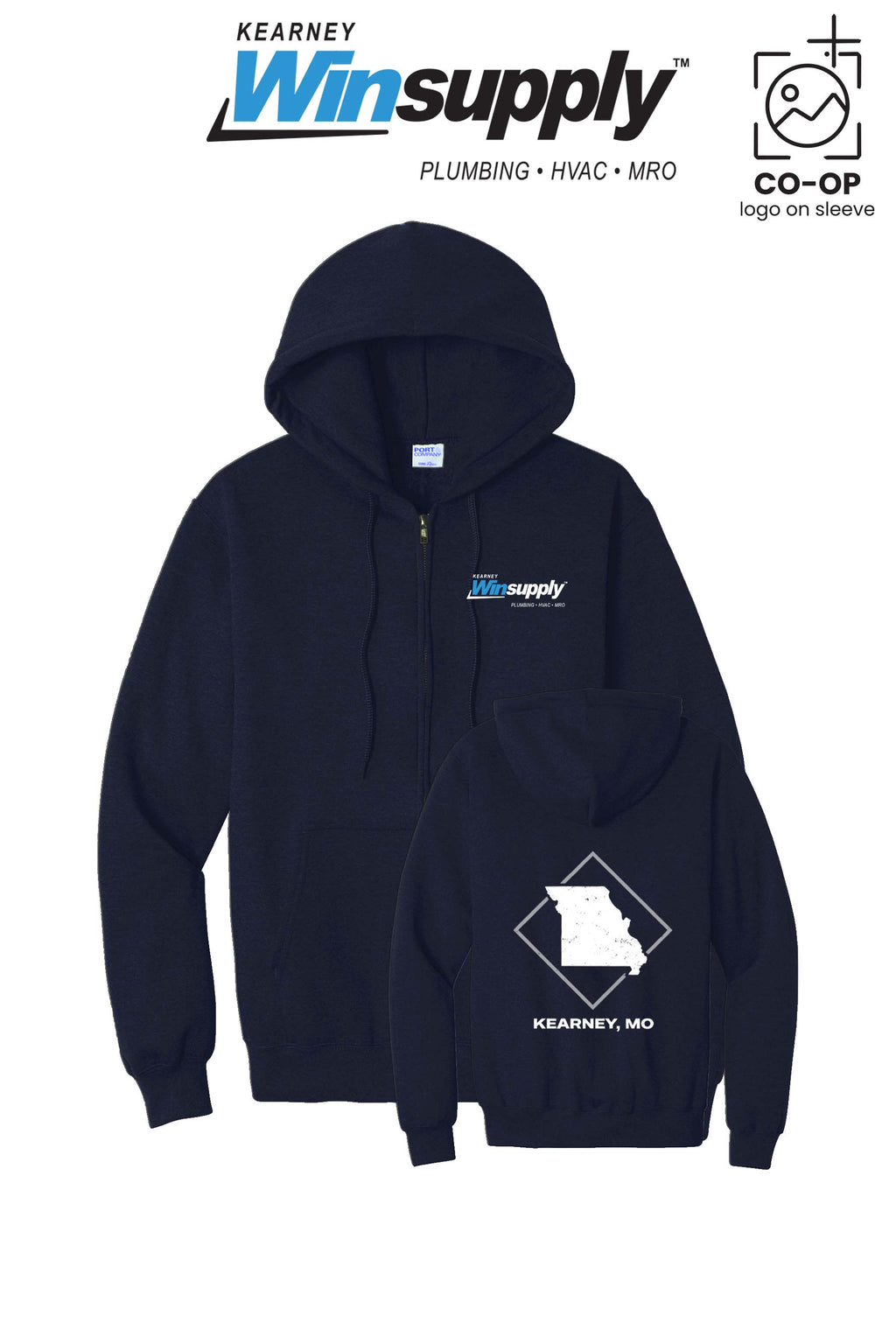 Port & Co™ Core Fleece Full-Zip Hooded Sweatshirt - Kearney Winsupply