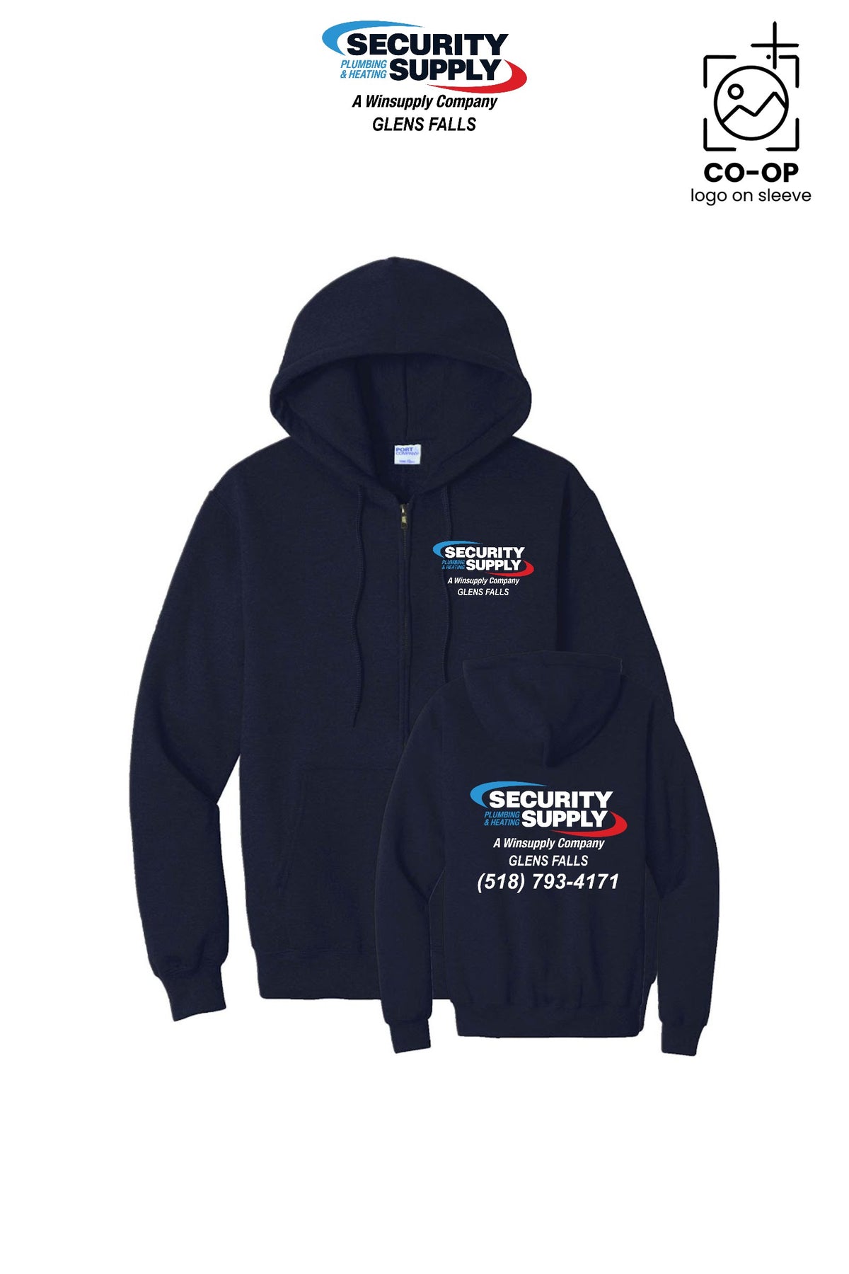 Port & Co™ Core Fleece Full-Zip Hooded Sweatshirt - SPHS Glens Falls