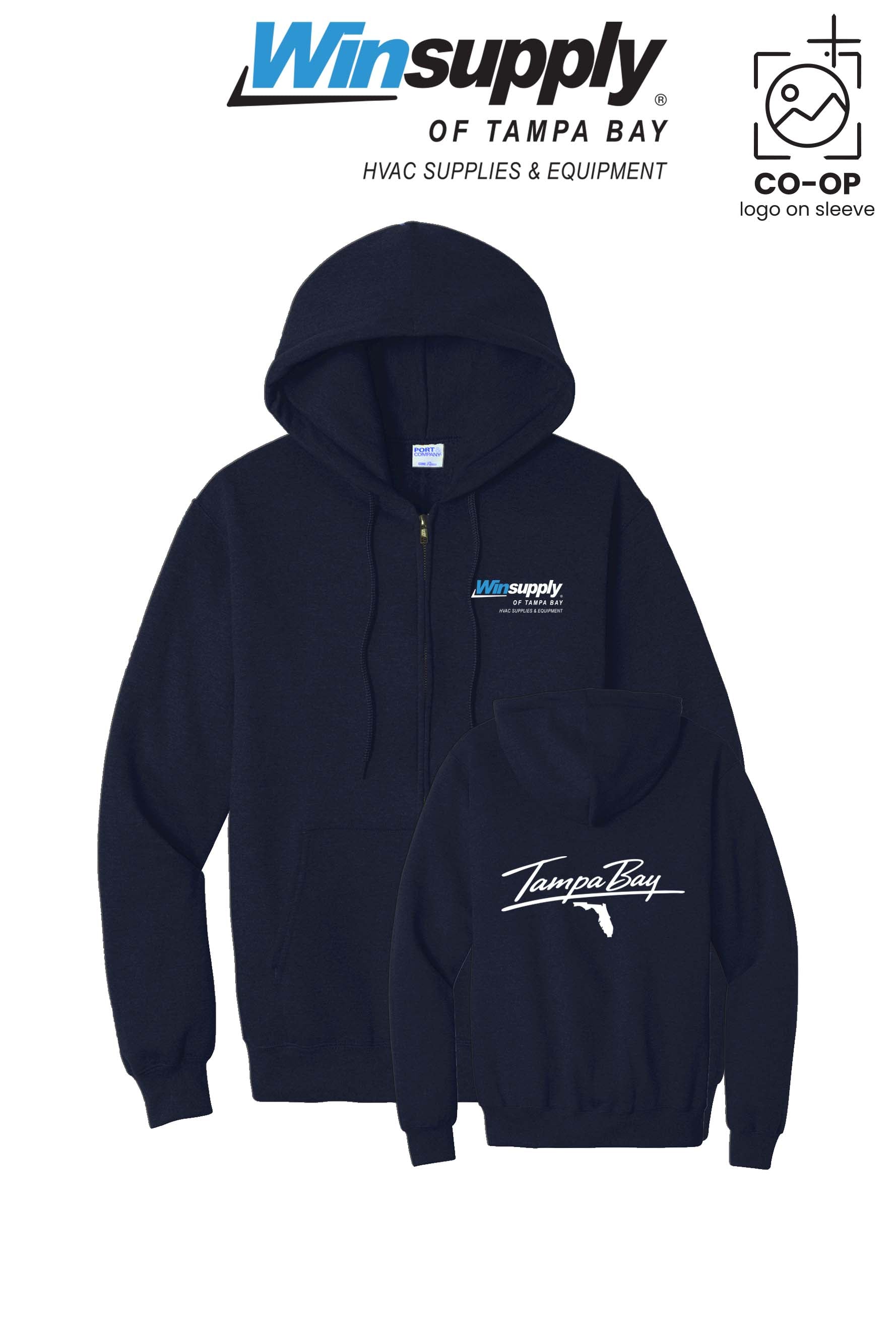 Port & Co™ Core Fleece Full-Zip Hooded Sweatshirt - Winsupply of Tampa Bay