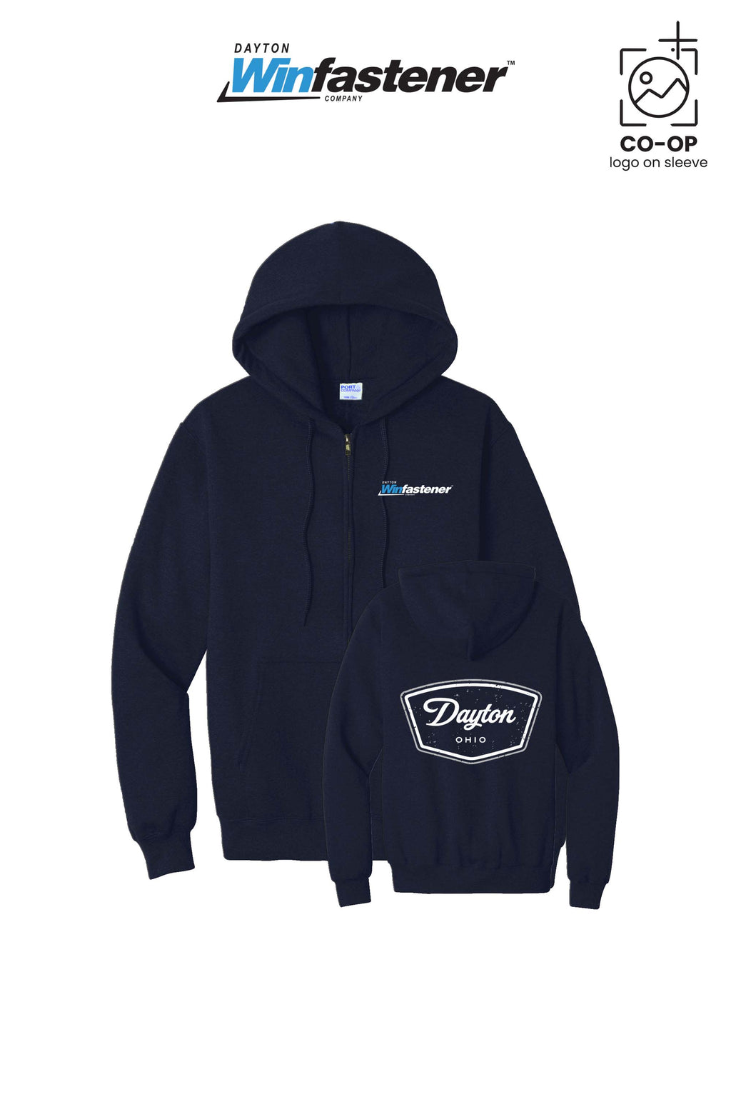 Port & Co™ Core Fleece Full-Zip Hooded Sweatshirt - Dayton Winfastener