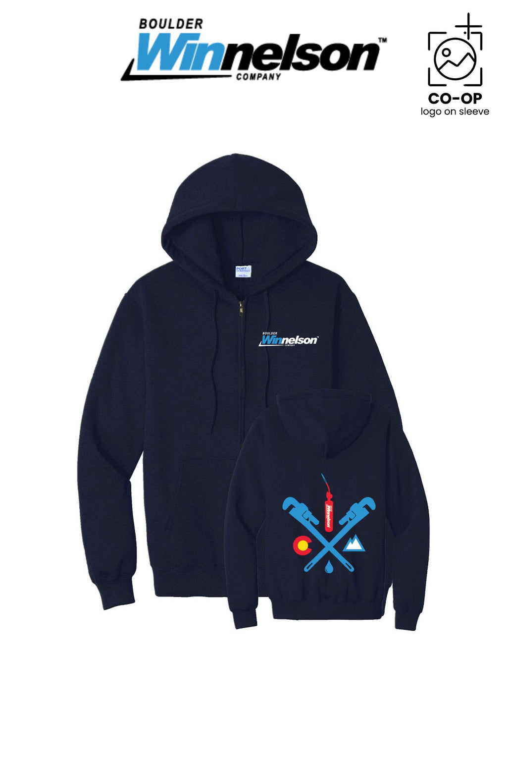 Port & Co™ Core Fleece Full-Zip Hooded Sweatshirt - Boulder Winnelson