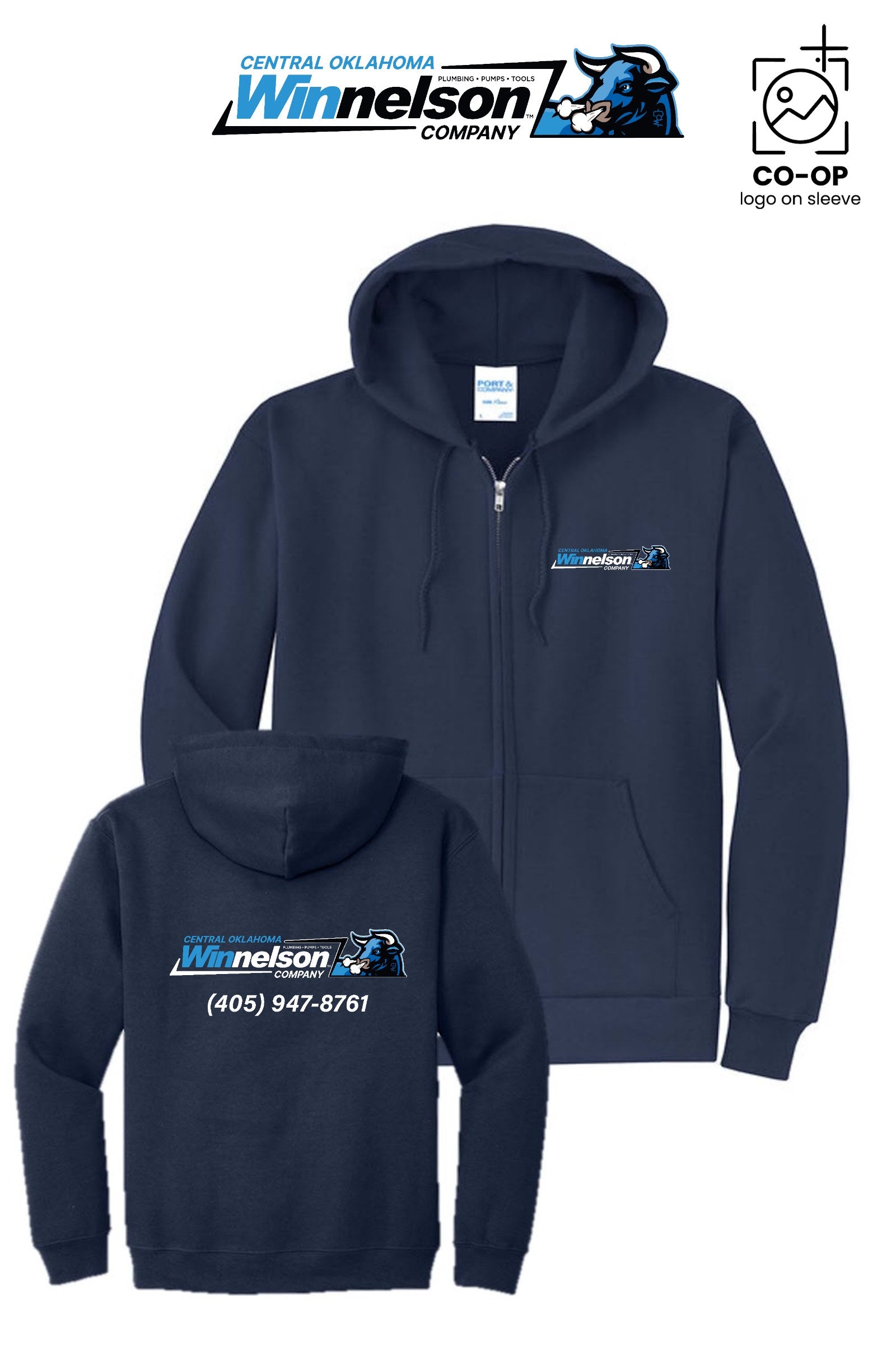 Port & Co™ Core Fleece Full-Zip Hooded Sweatshirt - Winnelson Central Oklahoma