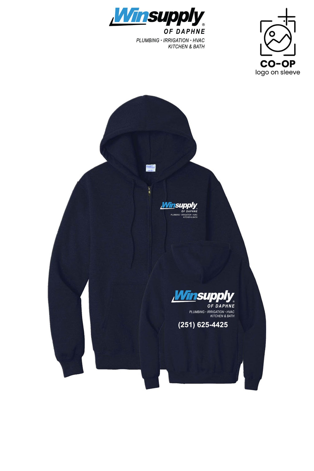 Port & Co™ Core Fleece Full-Zip Hooded Sweatshirt - Winsupply of Daphne