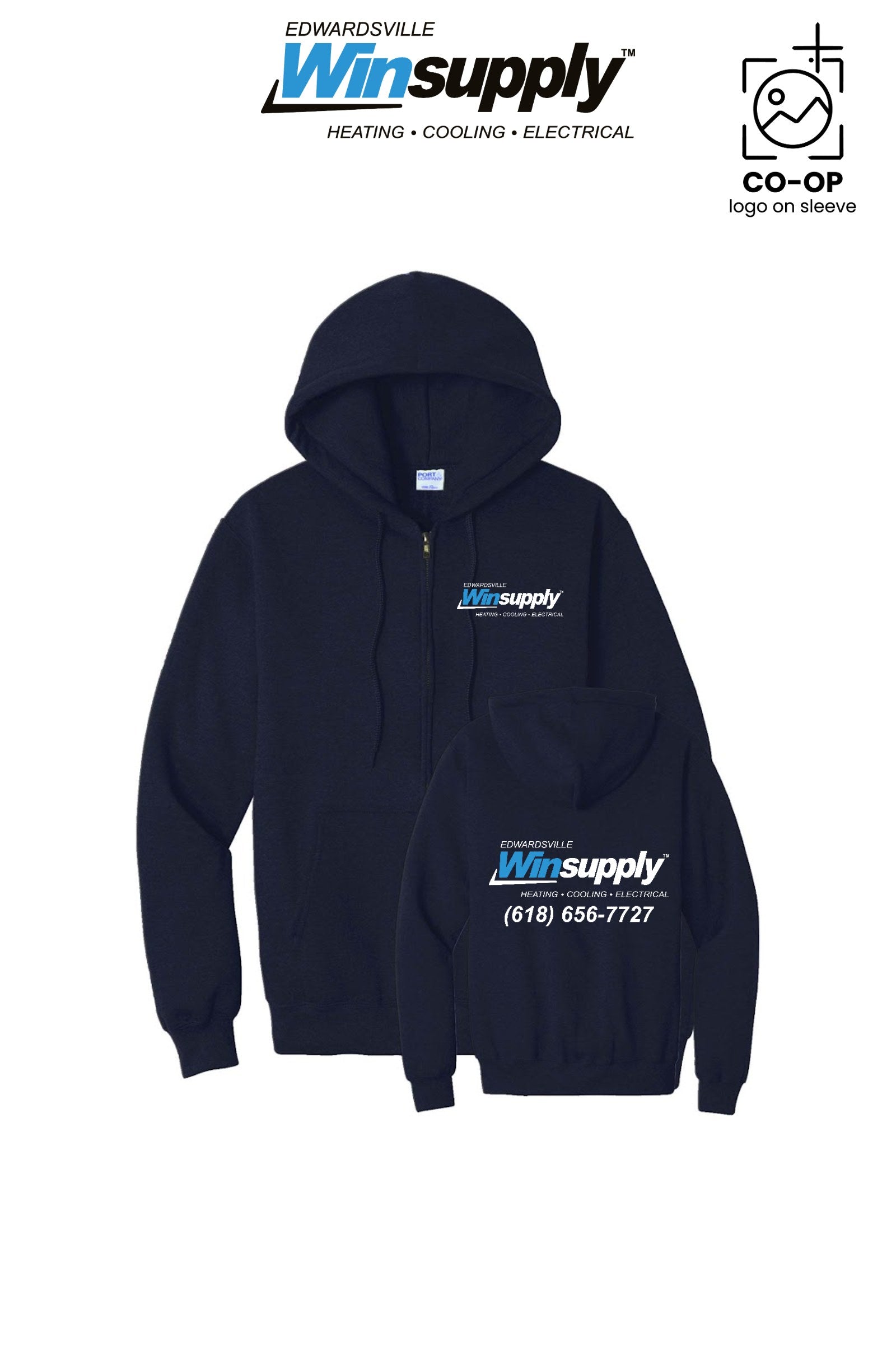 Port & Co™ Core Fleece Full-Zip Hooded Sweatshirt - Edwardsville Winsupply