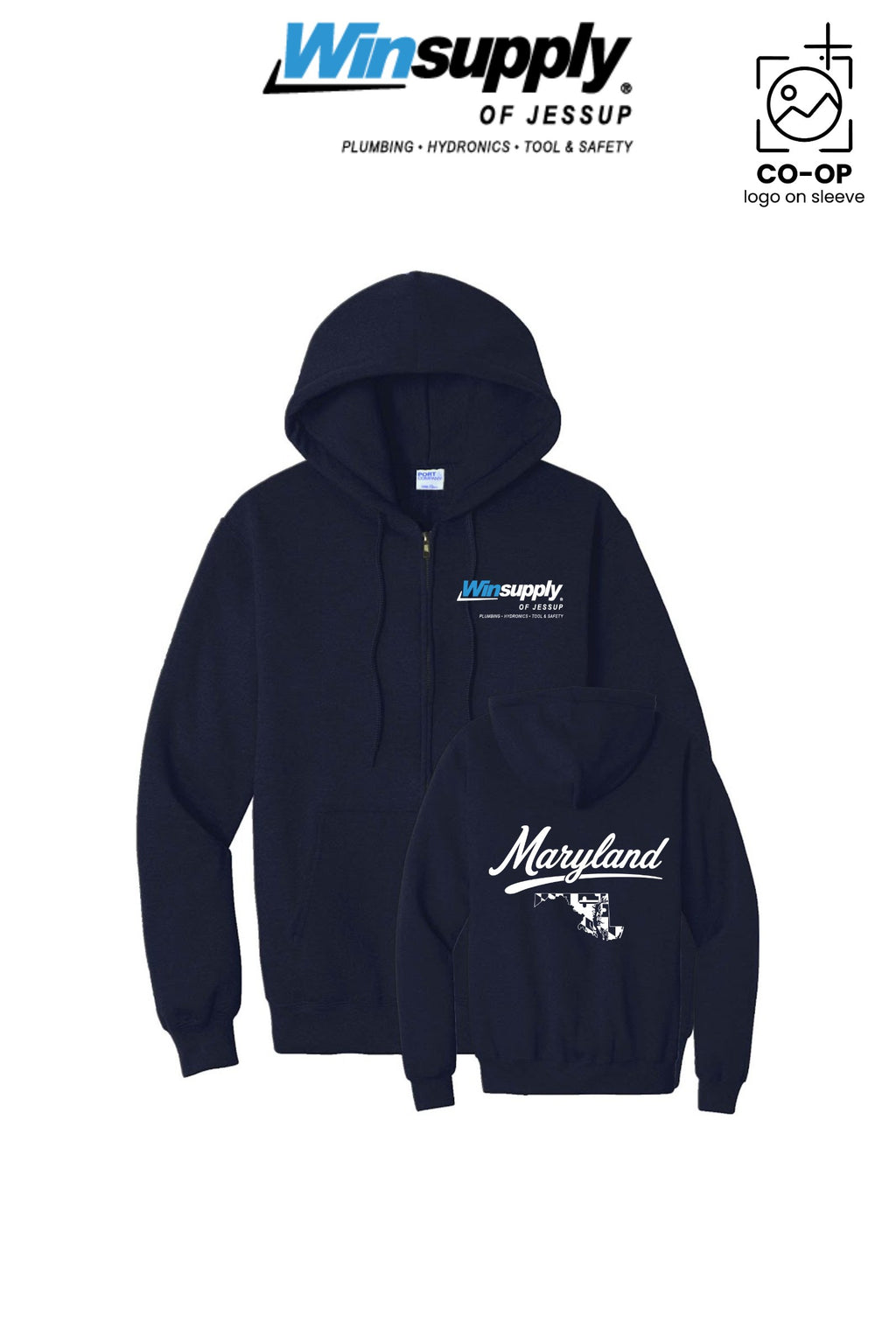 Port & Co™ Core Fleece Full-Zip Hooded Sweatshirt - Winsupply of Jessup