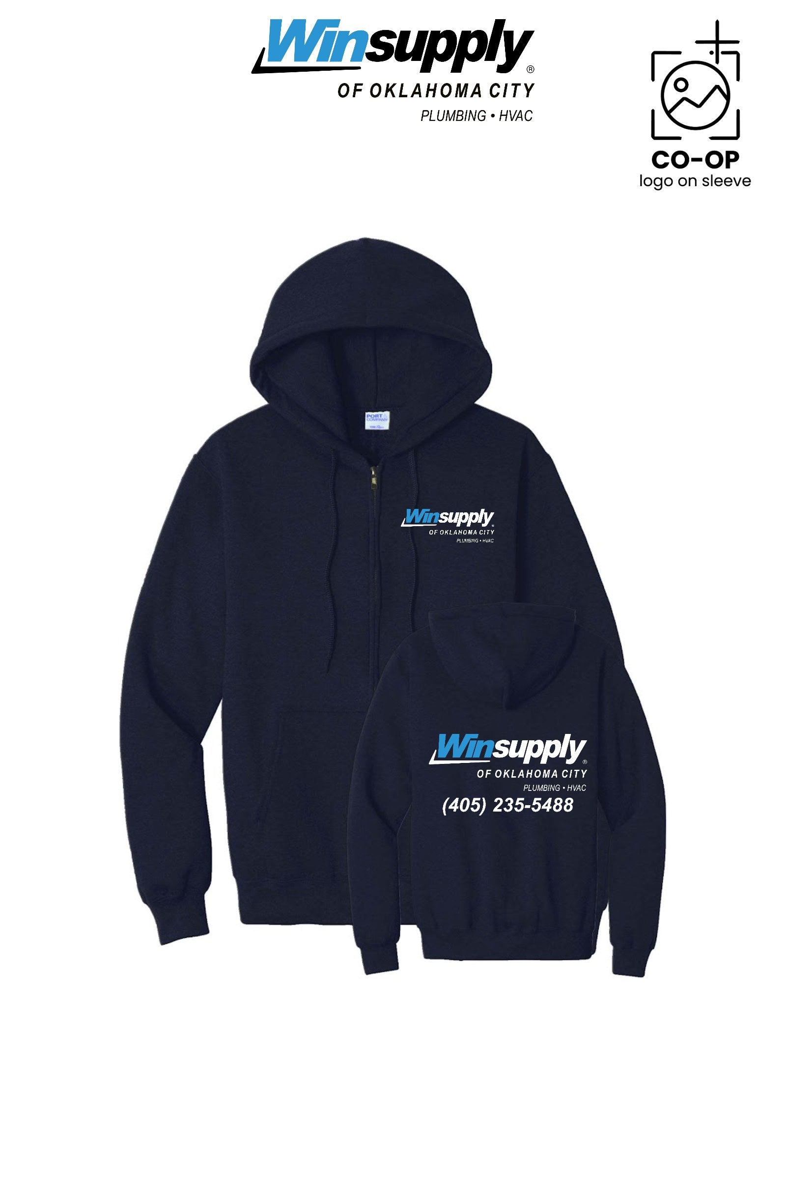 Port & Co™ Core Fleece Full-Zip Hooded Sweatshirt - Winsupply of Oklahoma City
