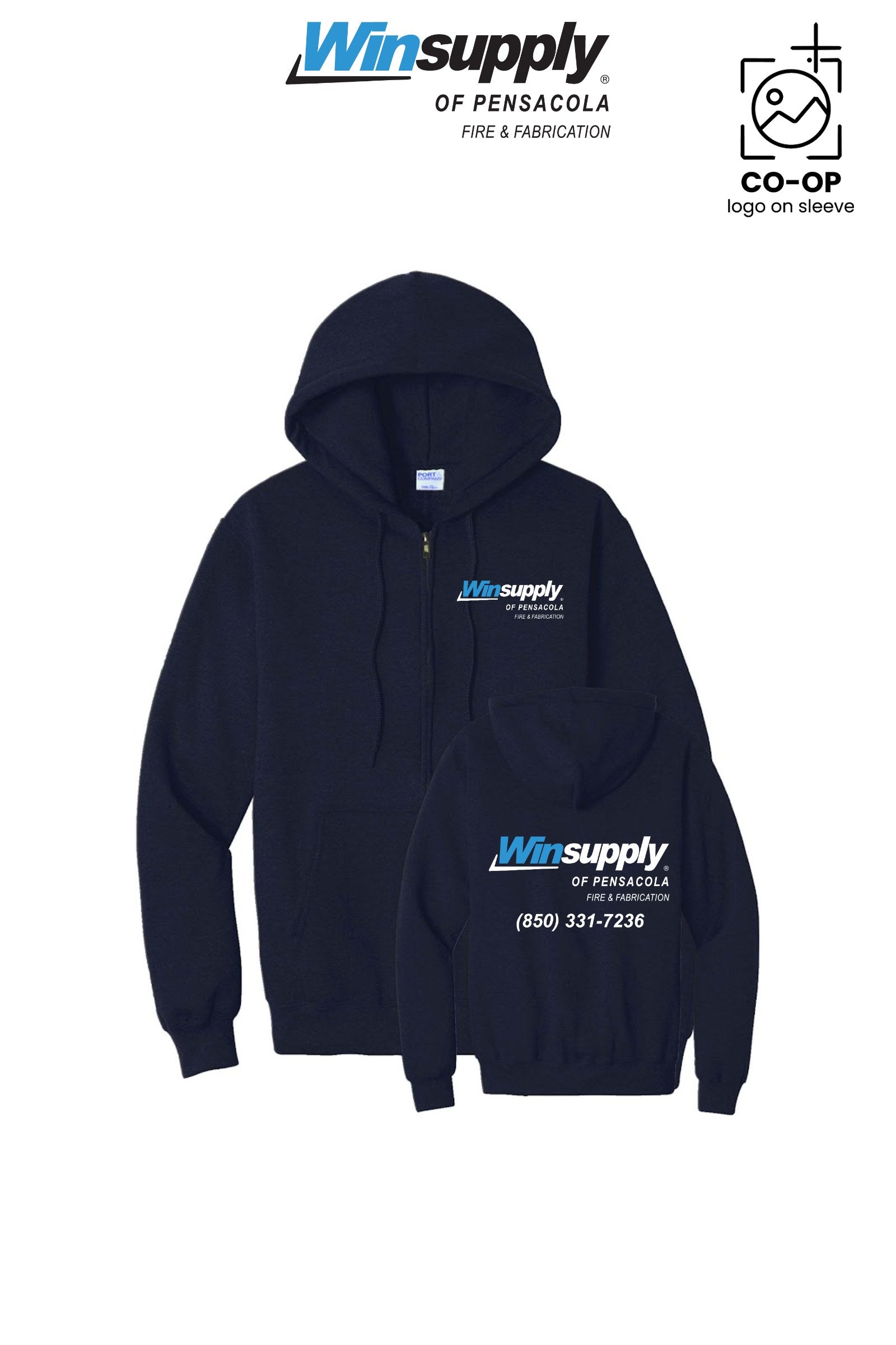 Port & Co™ Core Fleece Full-Zip Hooded Sweatshirt - Winsupply Pensacola Fire & Fabrication