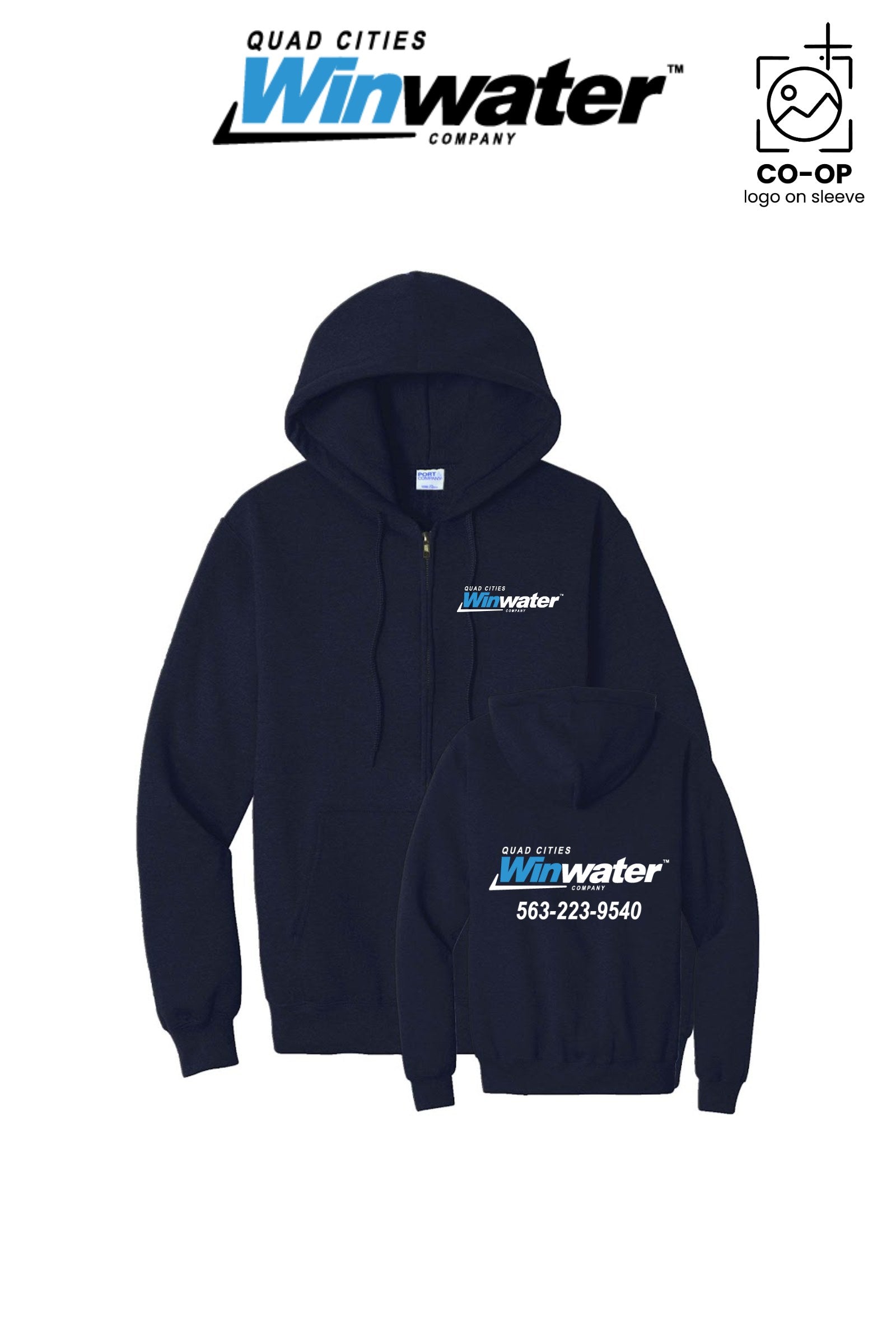 Port & Co™ Core Fleece Full-Zip Hooded Sweatshirt - Quad Cities Winwater