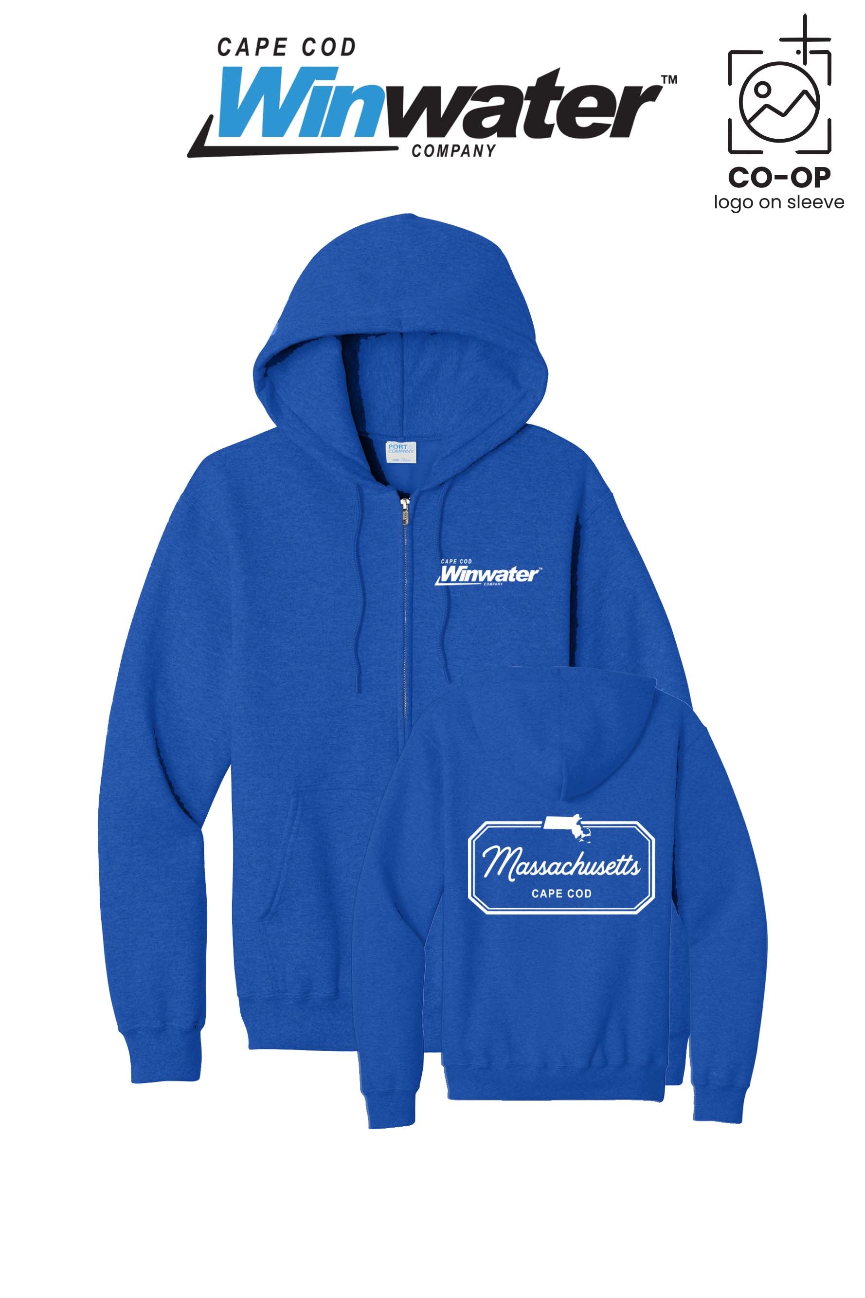 Port & Co™ Core Fleece Full-Zip Hooded Sweatshirt - Winwater Cape Cod