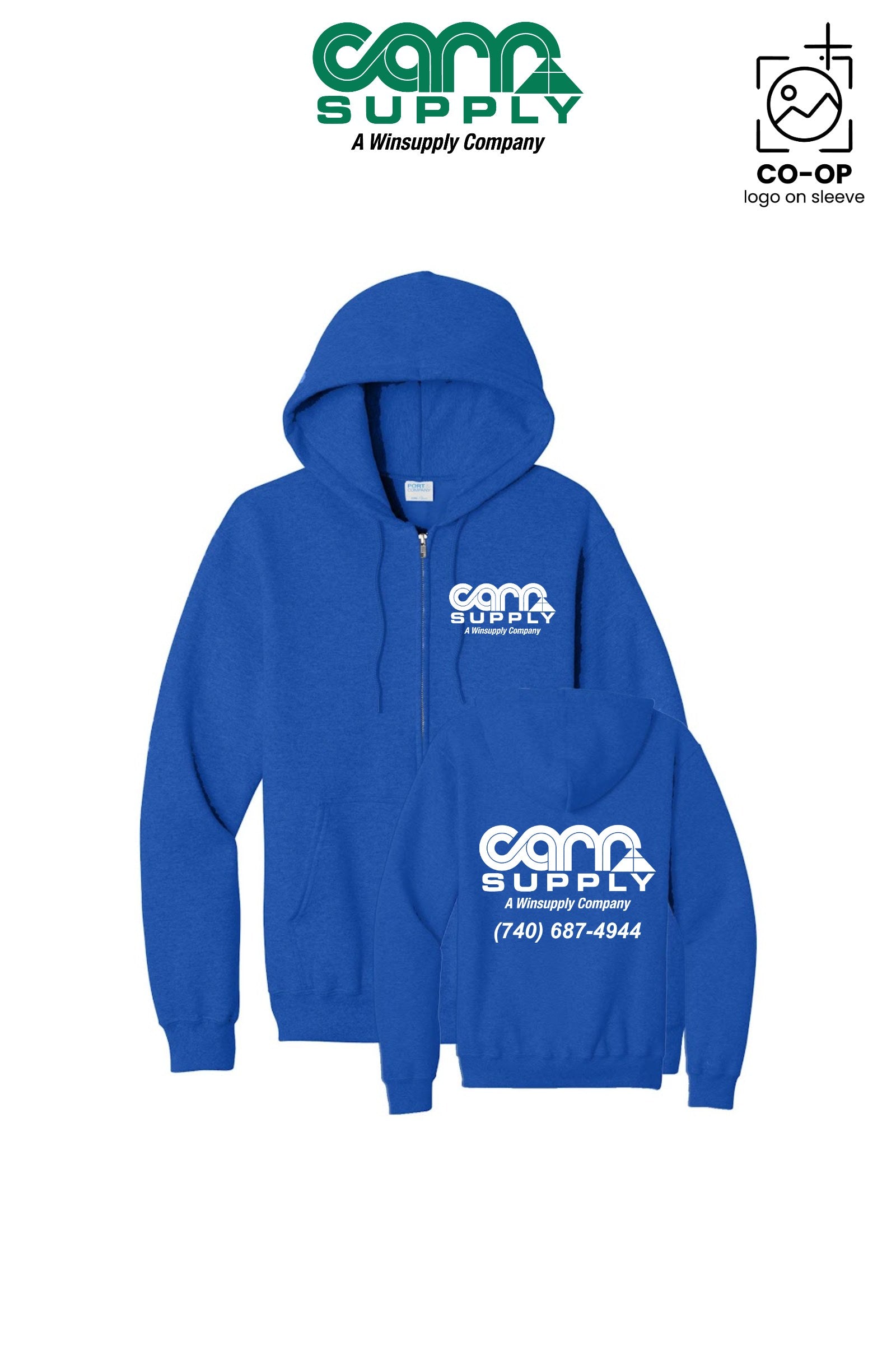 Port & Co™ Core Fleece Full-Zip Hooded Sweatshirt - Carr Supply - Lancaster
