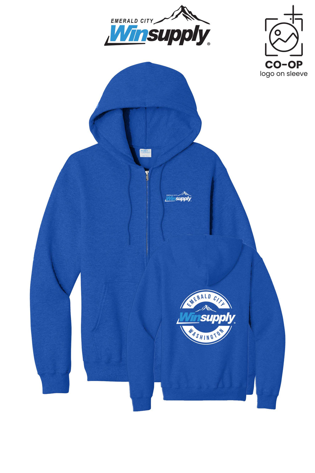 Port & Co™ Core Fleece Full-Zip Hooded Sweatshirt - Winsupply Emerald City