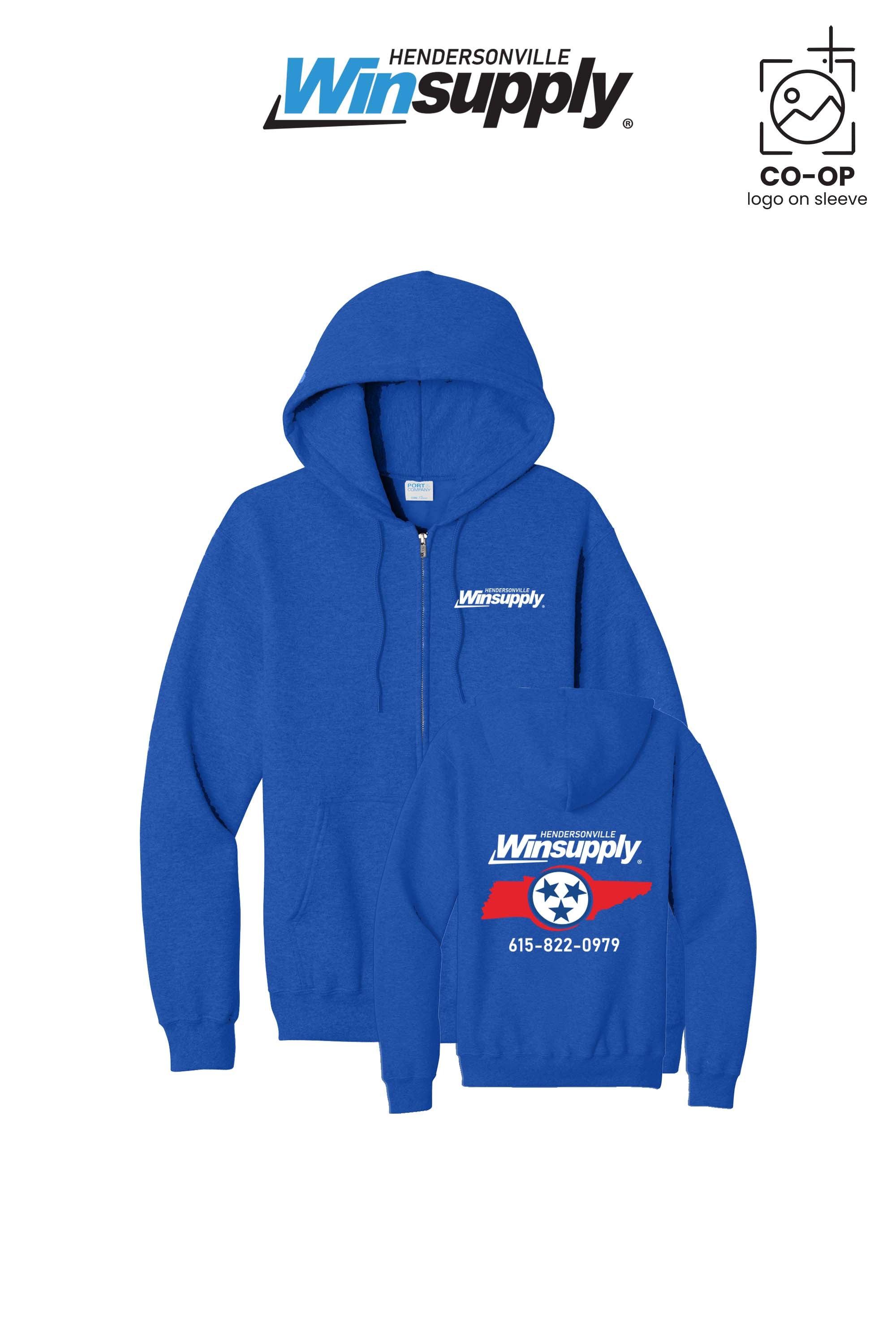 Port & Co™ Core Fleece Full-Zip Hooded Sweatshirt - Winsupply of Hendersonville
