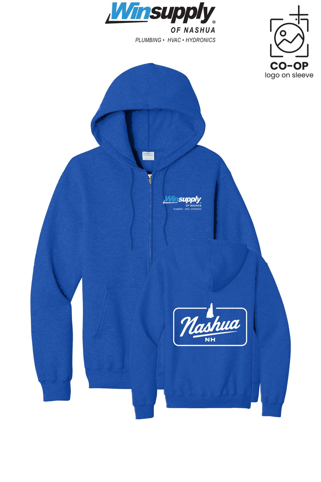 Port & Co™ Core Fleece Full-Zip Hooded Sweatshirt - Winsupply of Nashua