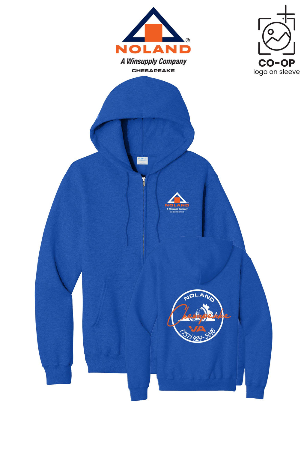 Port & Co™ Core Fleece Full-Zip Hooded Sweatshirt - Noland Company Chesapeake