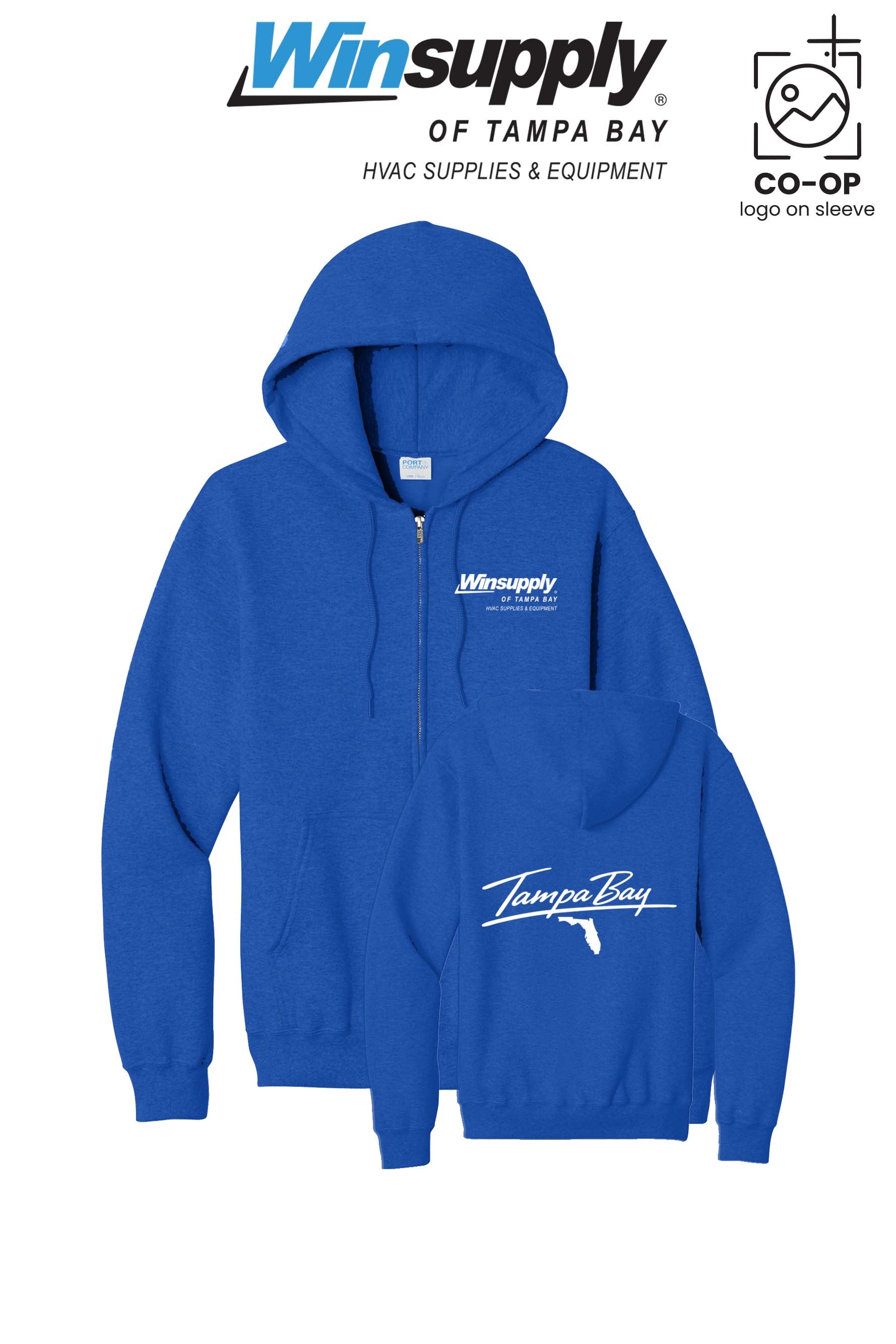 Port & Co™ Core Fleece Full-Zip Hooded Sweatshirt - Winsupply of Tampa Bay