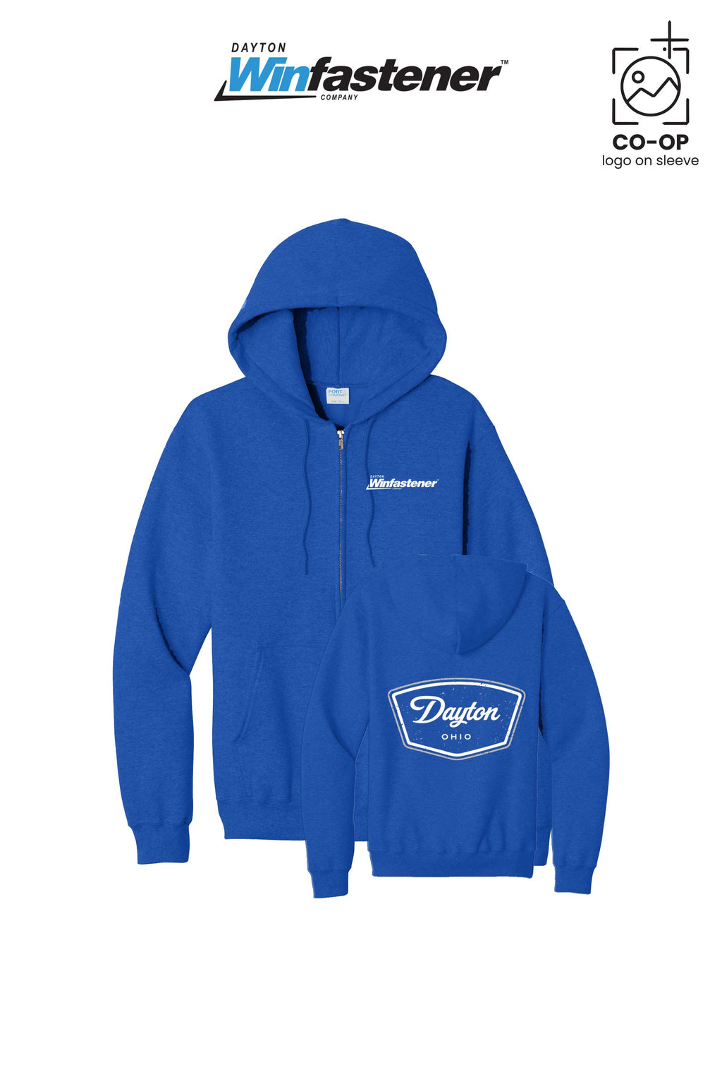 Port & Co™ Core Fleece Full-Zip Hooded Sweatshirt - Dayton Winfastener