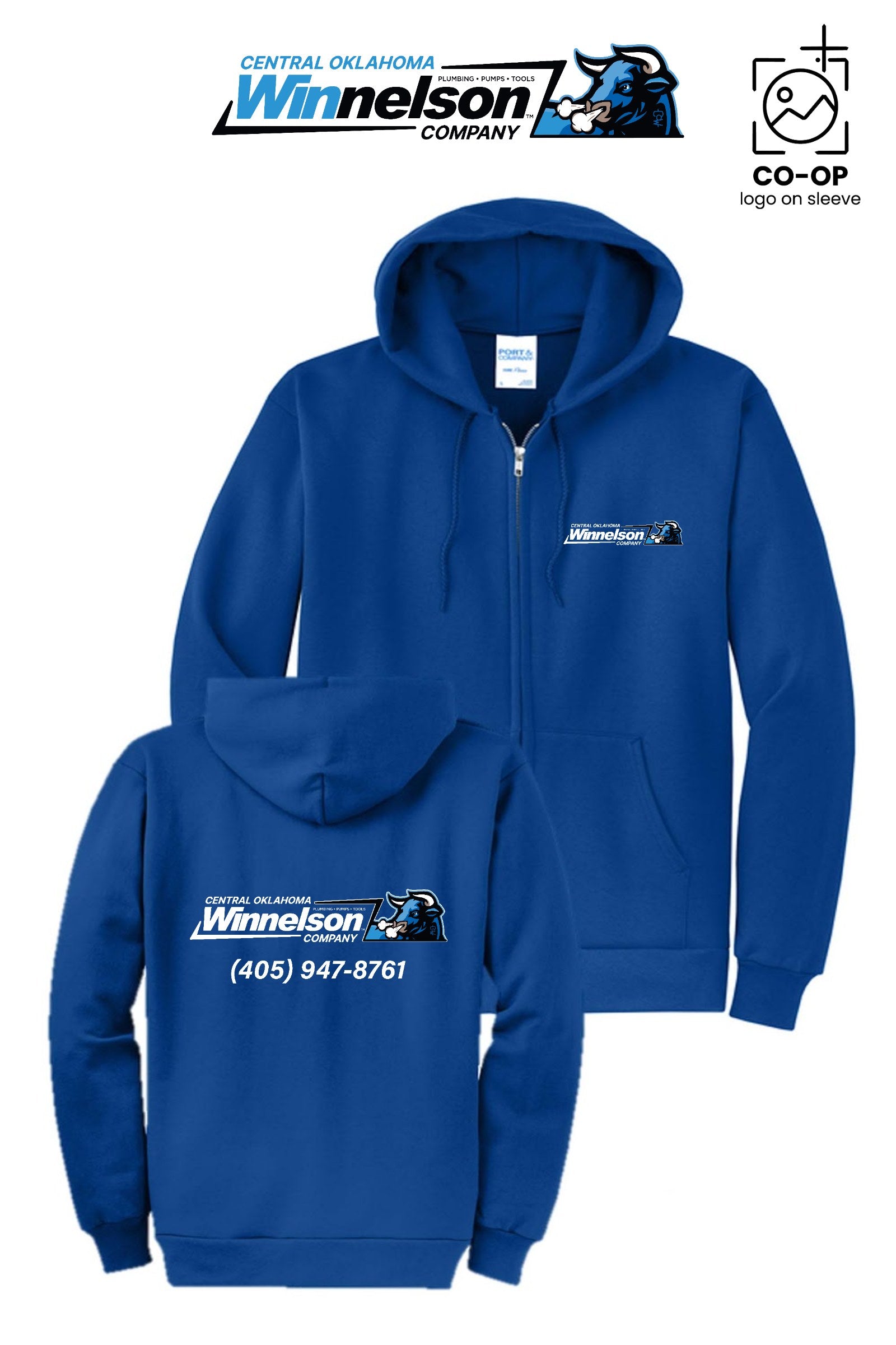 Port & Co™ Core Fleece Full-Zip Hooded Sweatshirt - Winnelson Central Oklahoma