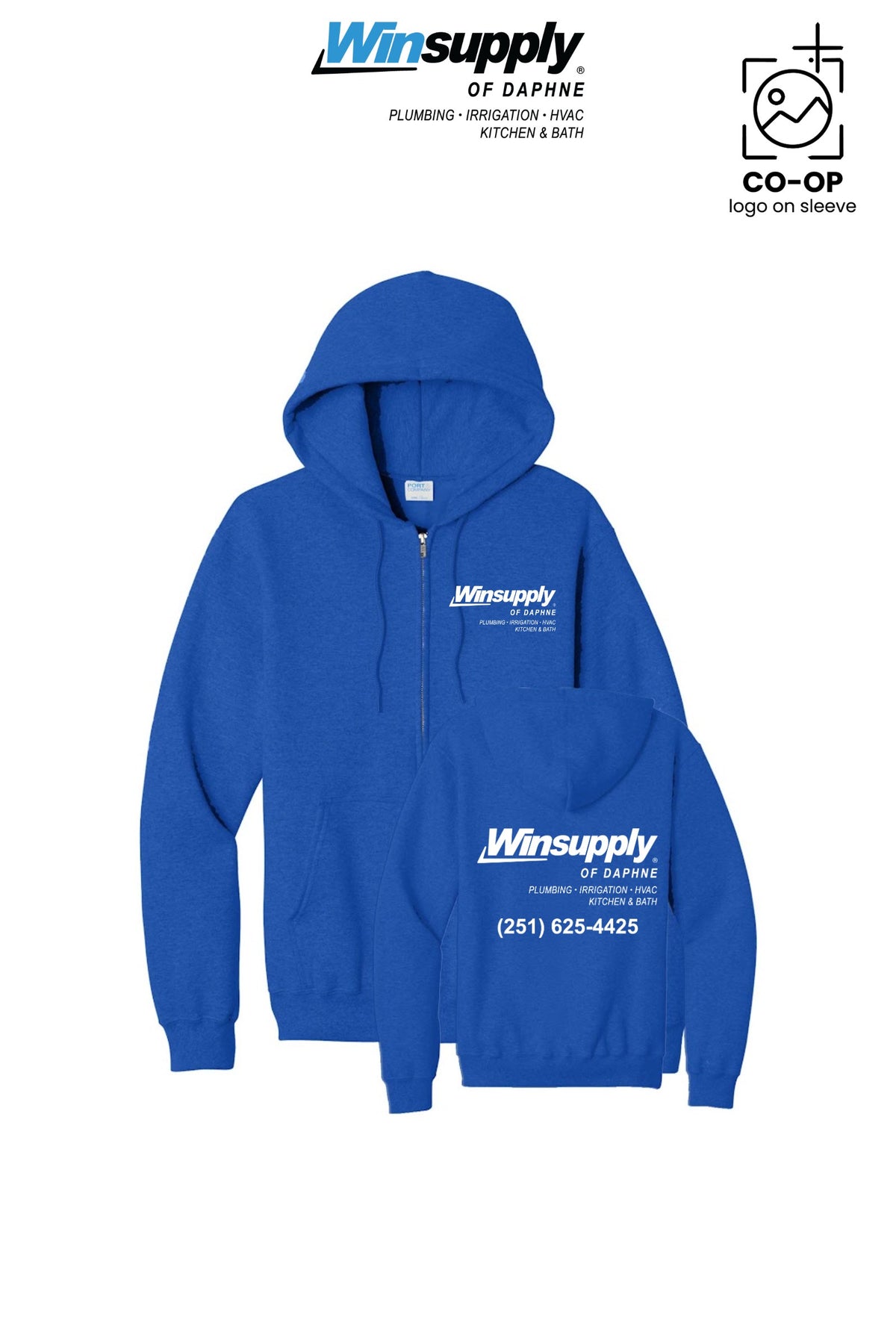 Port & Co™ Core Fleece Full-Zip Hooded Sweatshirt - Winsupply of Daphne