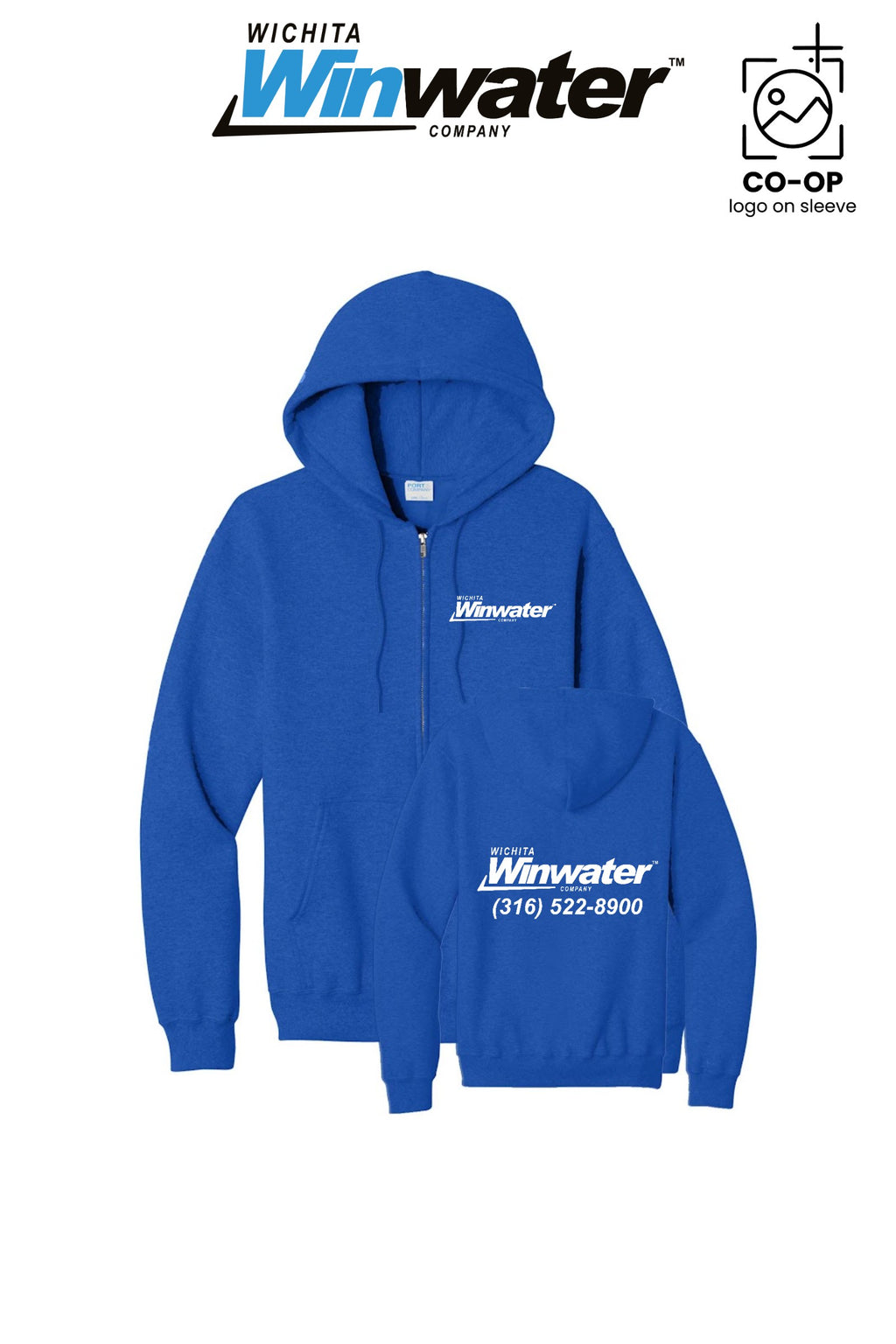 Port & Co™ Core Fleece Full-Zip Hooded Sweatshirt - Wichita Winwater