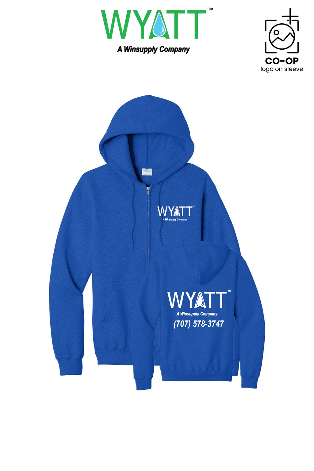 Port & Co™ Core Fleece Full-Zip Hooded Sweatshirt - Wyatt Irrigation of Santa Rosa