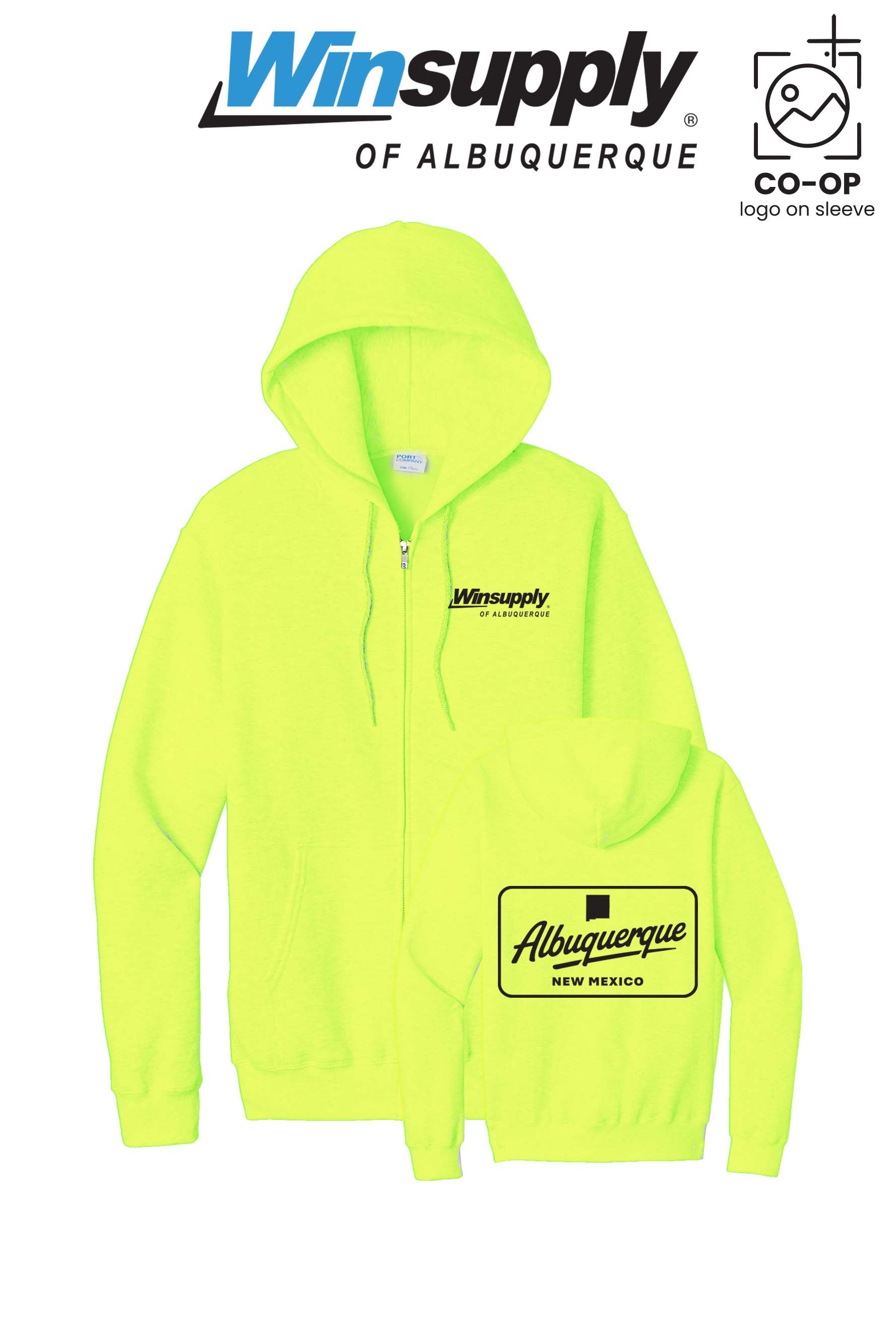 Port & Co™ Core Fleece Full-Zip Hooded Sweatshirt - Winsupply of Albuquerque