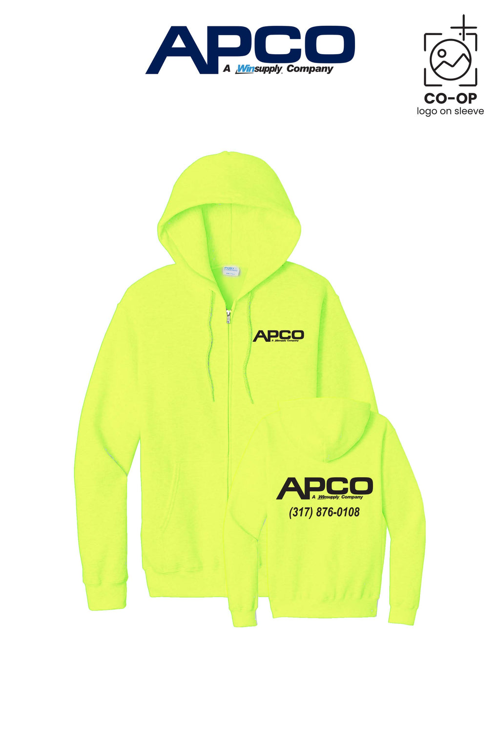 Port & Co™ Core Fleece Full-Zip Hooded Sweatshirt - APCO Supply - Indianapolis