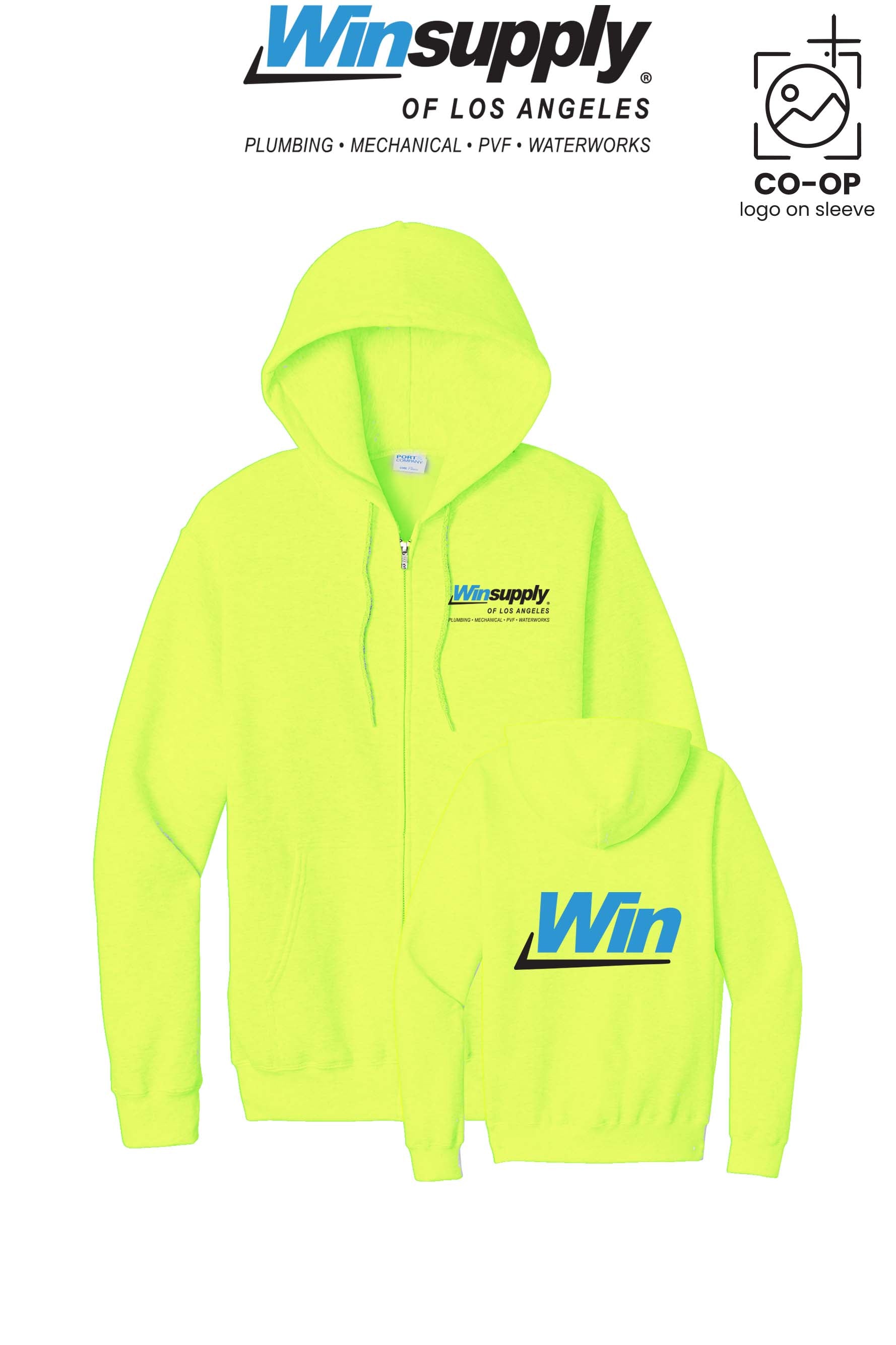 Port & Co™ Core Fleece Full-Zip Hooded Sweatshirt - Winsupply of Los Angeles