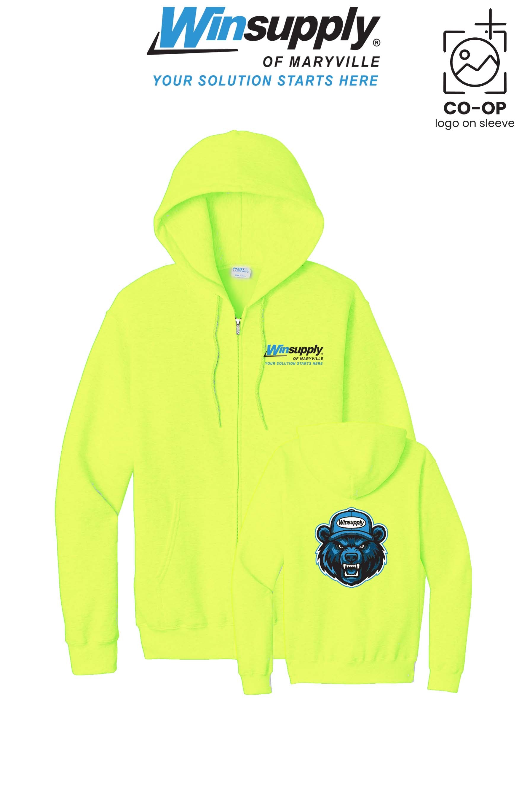 Port & Co™ Core Fleece Full-Zip Hooded Sweatshirt - Winsupply of Maryville