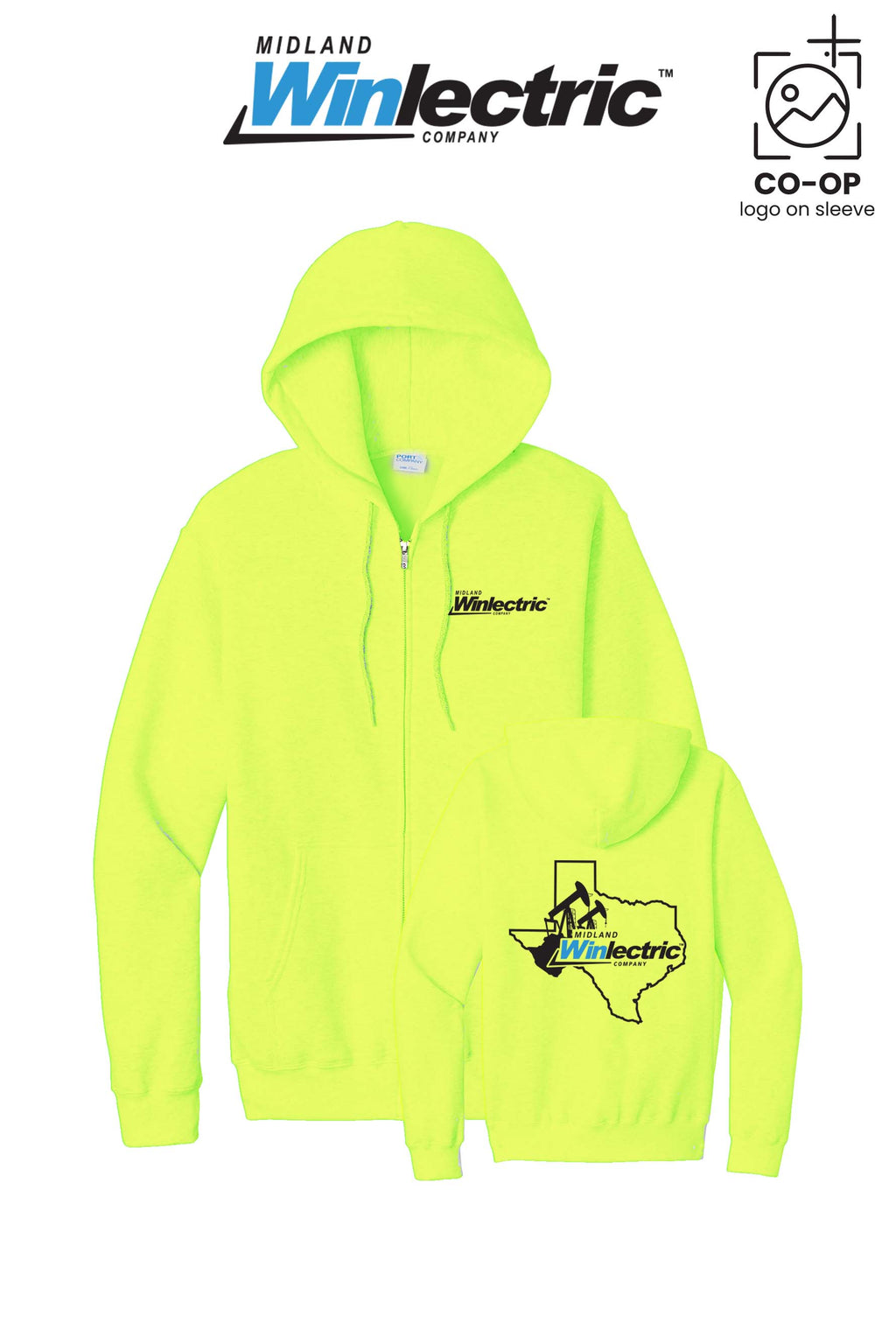 Port & Co™ Core Fleece Full-Zip Hooded Sweatshirt - Winlectric of Midland