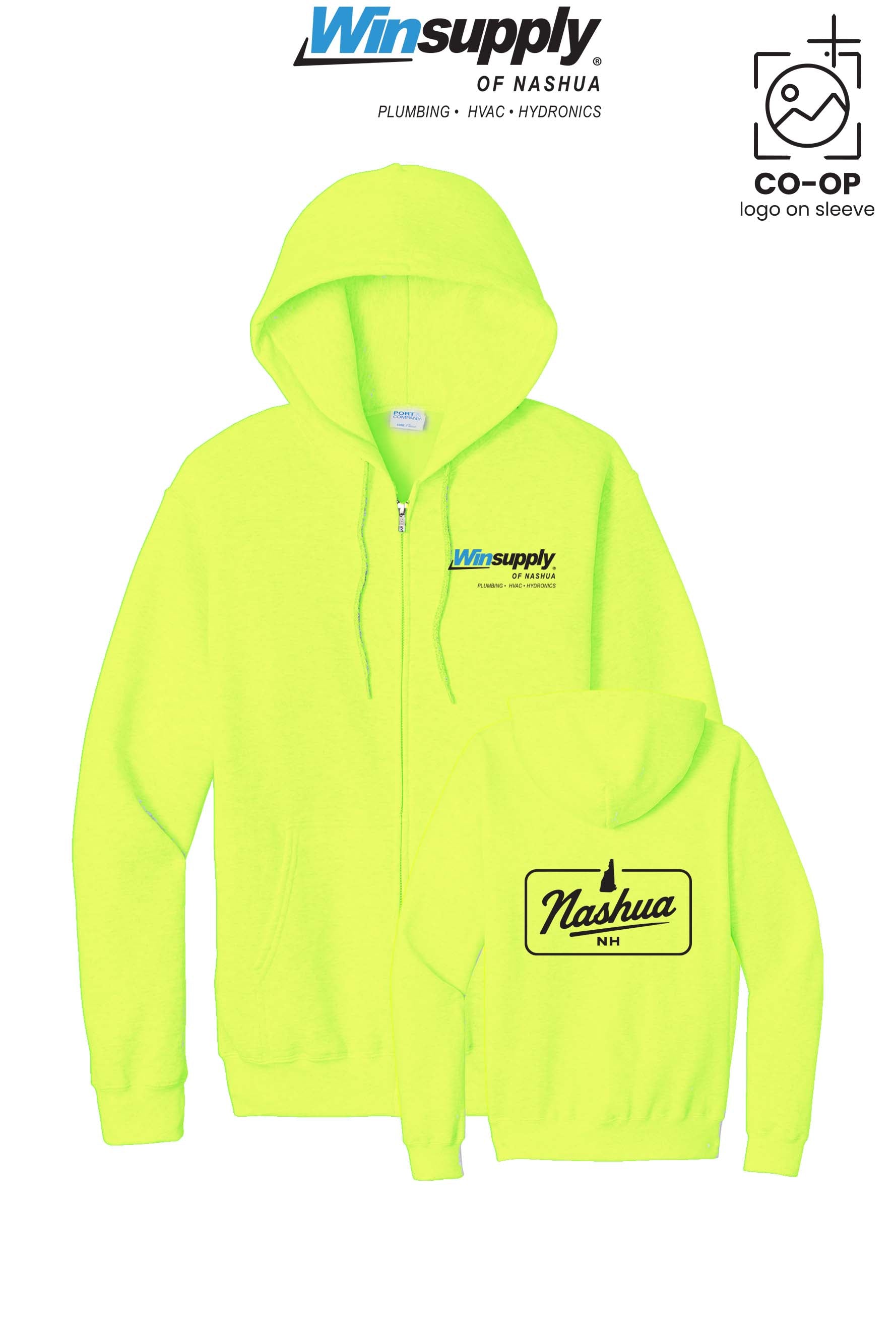 Port & Co™ Core Fleece Full-Zip Hooded Sweatshirt - Winsupply of Nashua