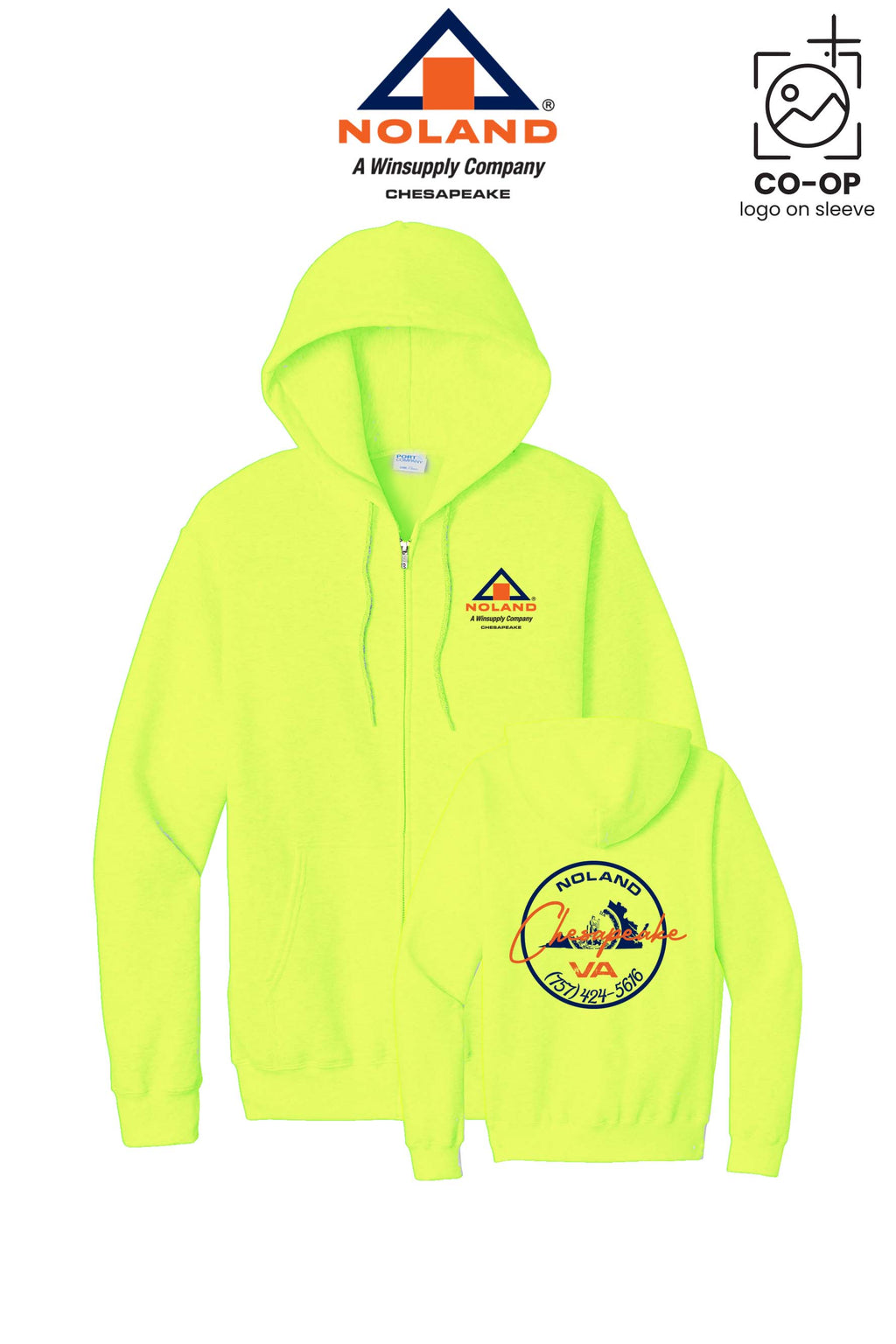 Port & Co™ Core Fleece Full-Zip Hooded Sweatshirt - Noland Company Chesapeake