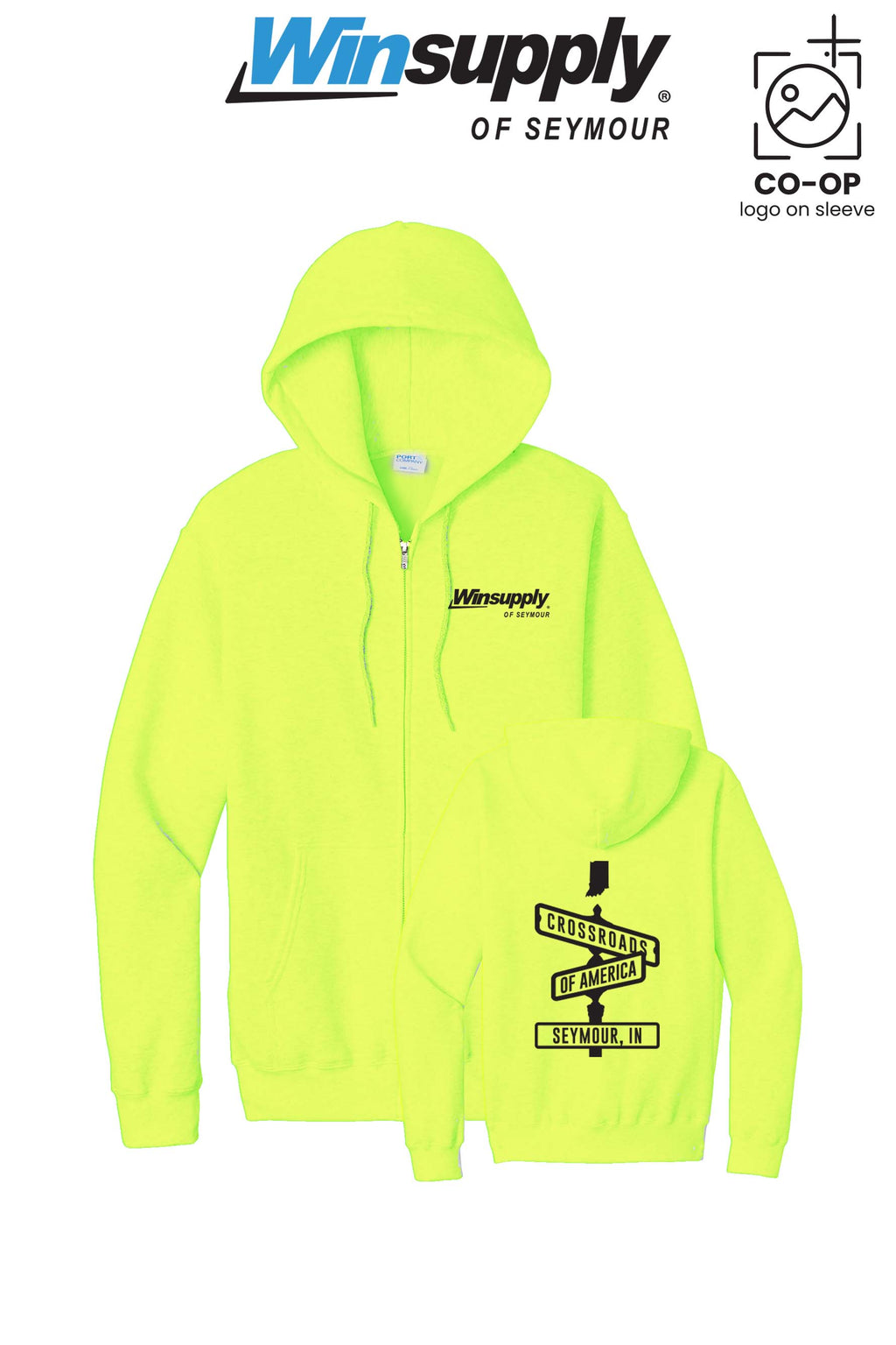 Port & Co™ Core Fleece Full-Zip Hooded Sweatshirt - Winsupply of Seymour IN