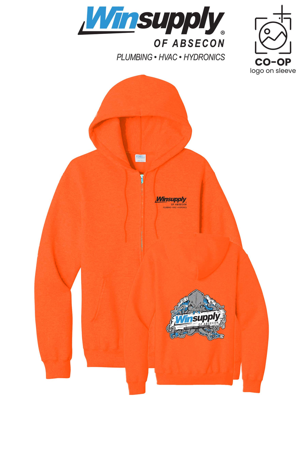 Port & Co™ Core Fleece Full-Zip Hooded Sweatshirt - Winsupply of Absecon