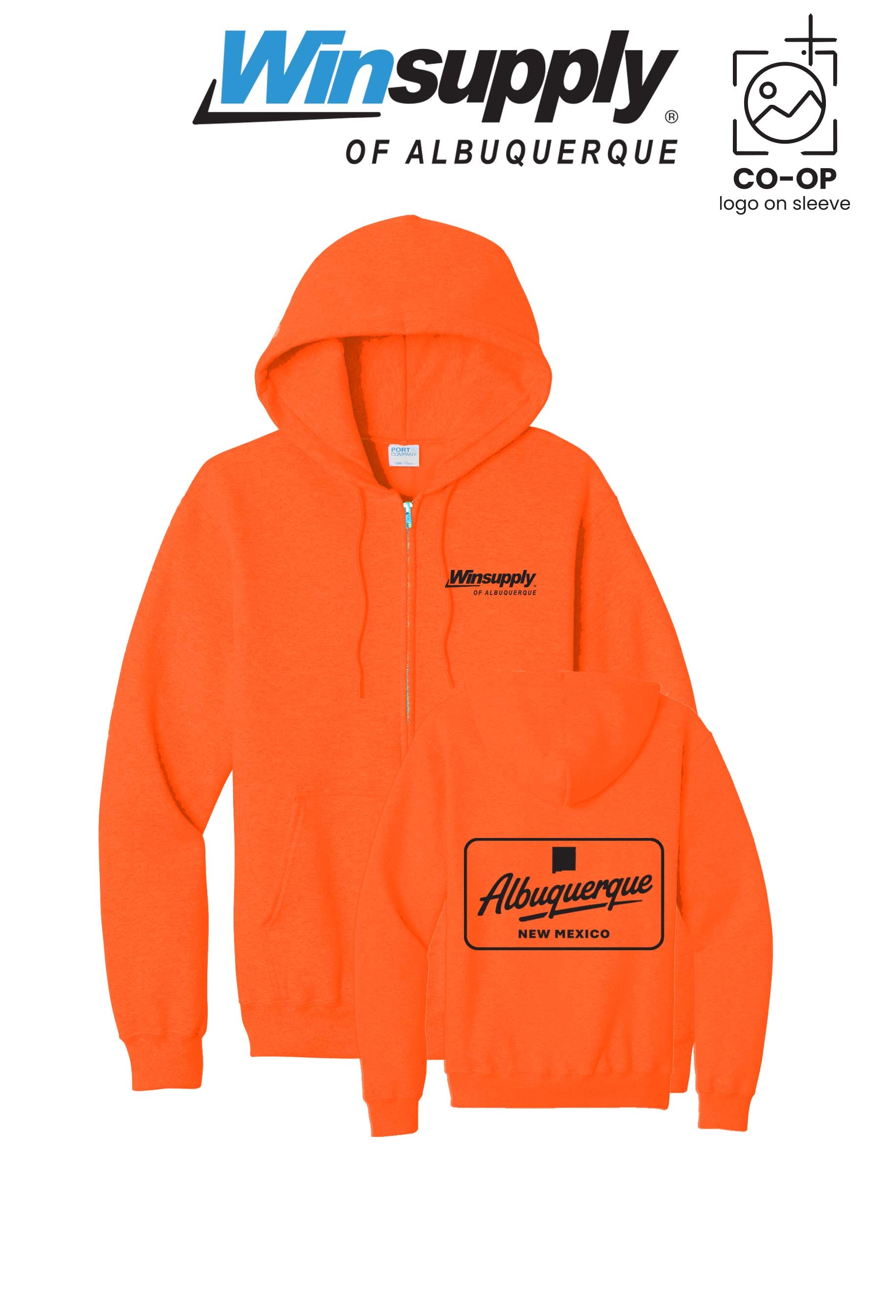 Port & Co™ Core Fleece Full-Zip Hooded Sweatshirt - Winsupply of Albuquerque
