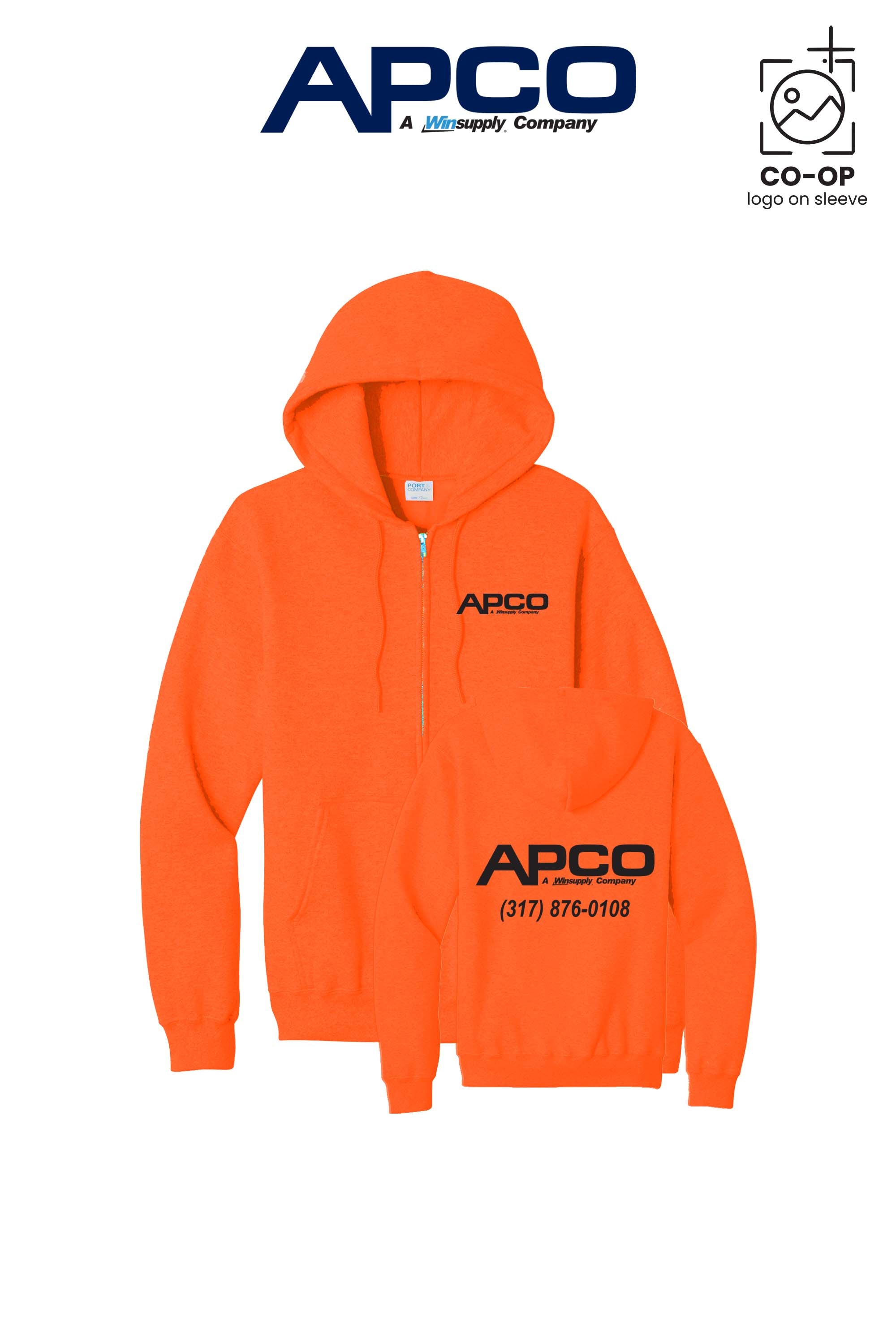 Port & Co™ Core Fleece Full-Zip Hooded Sweatshirt - APCO Supply - Indianapolis