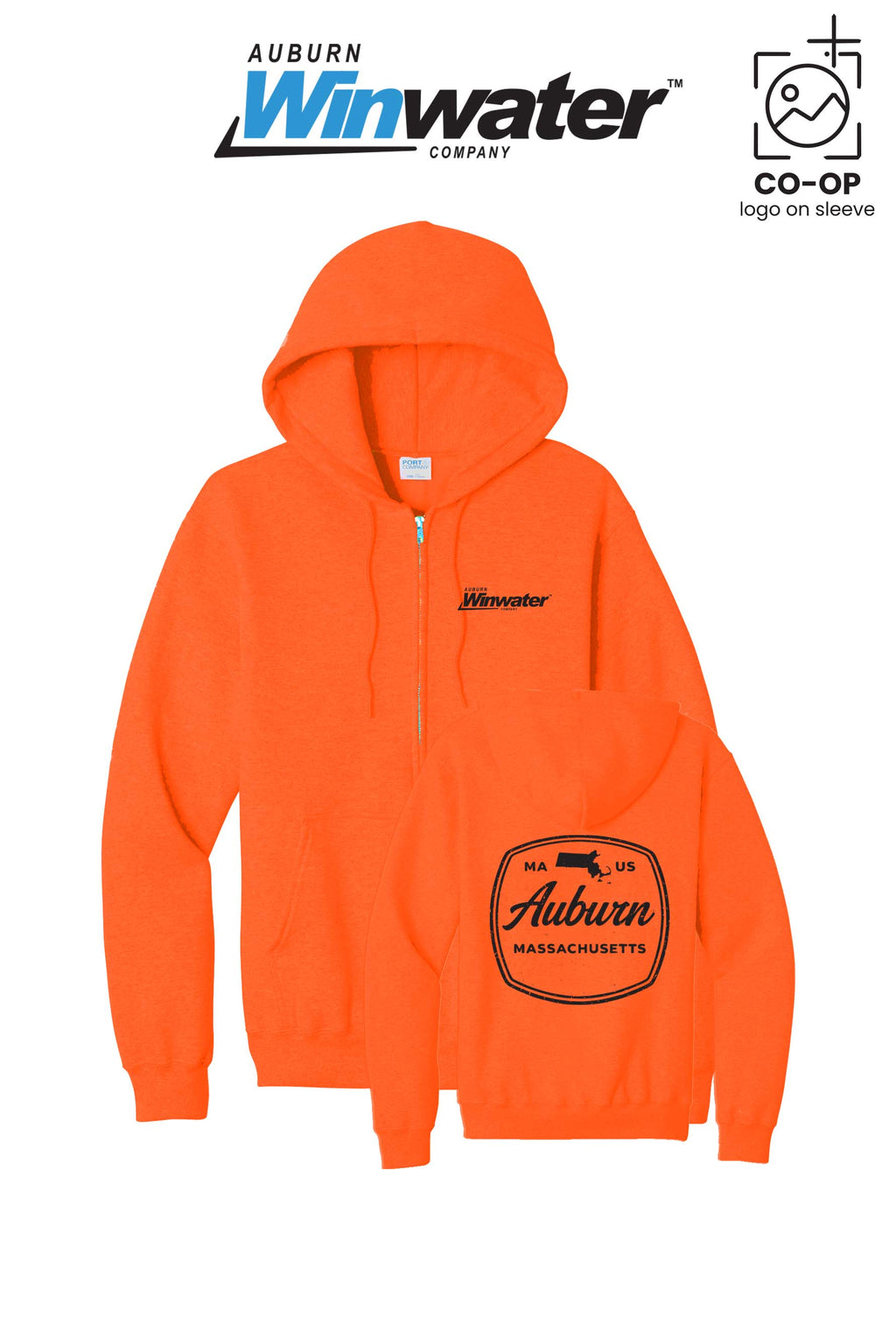 Port & Co™ Core Fleece Full-Zip Hooded Sweatshirt - Auburn Winwater