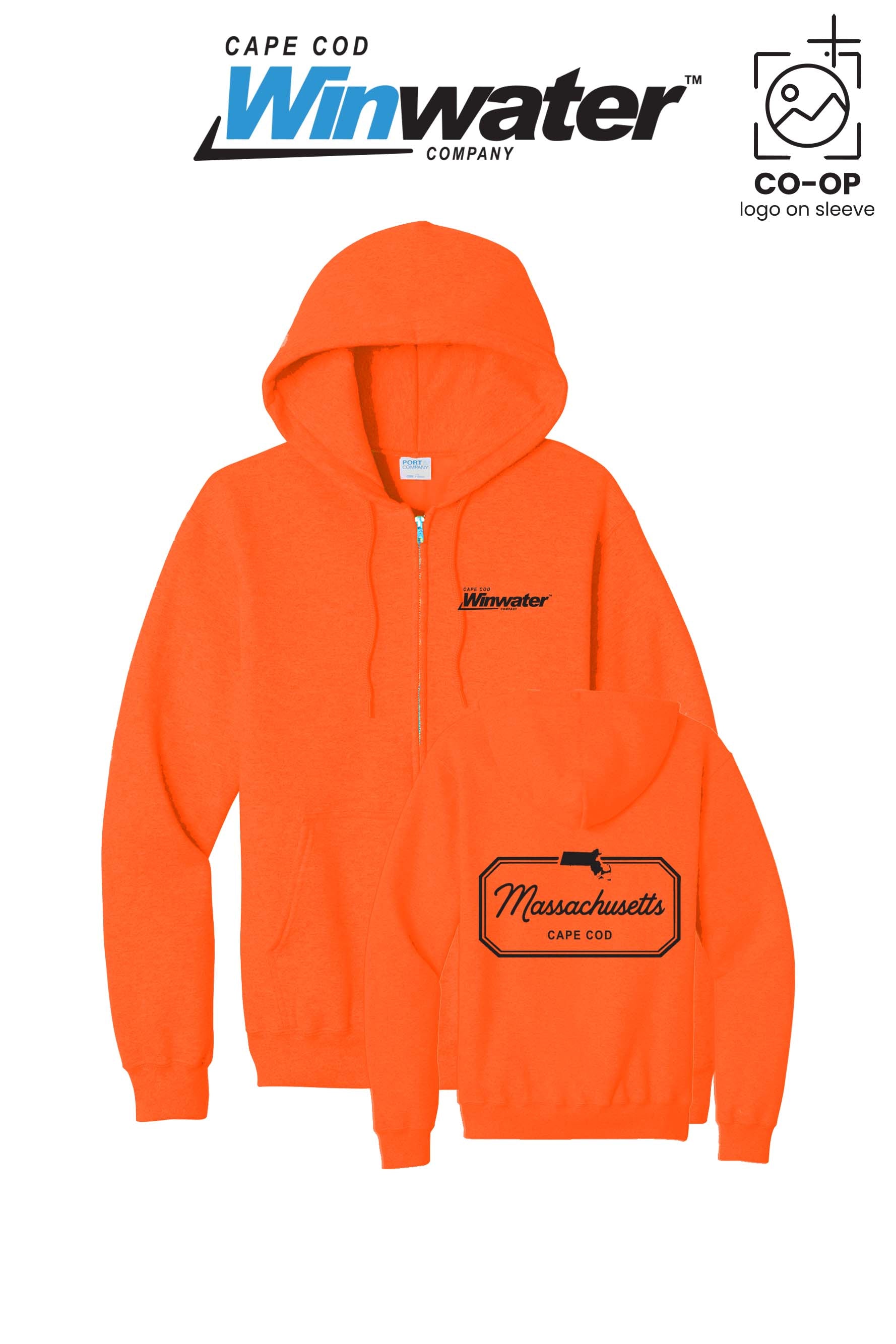 Port & Co™ Core Fleece Full-Zip Hooded Sweatshirt - Winwater Cape Cod