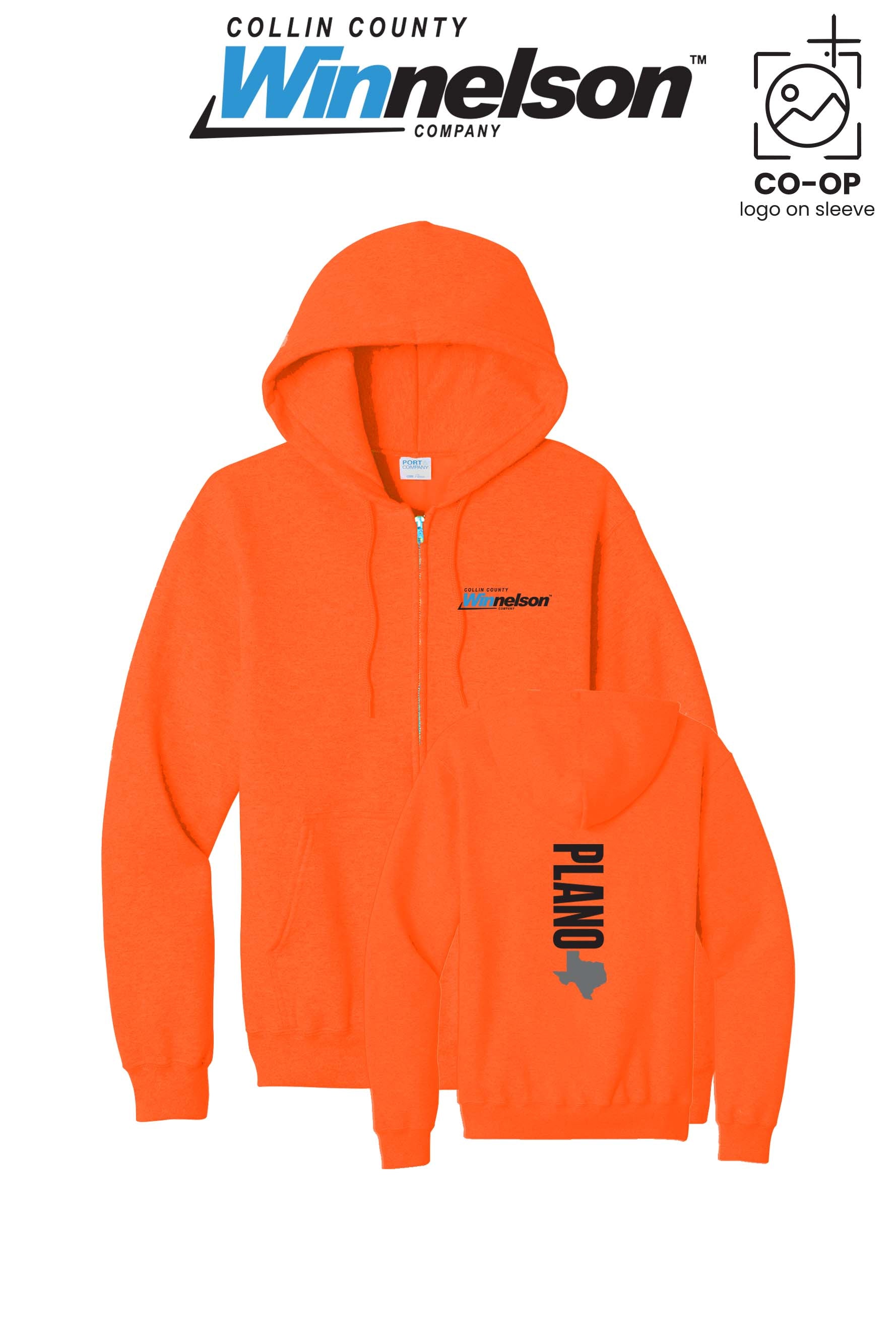 Port & Co™ Core Fleece Full-Zip Hooded Sweatshirt - Collin County Winnelson