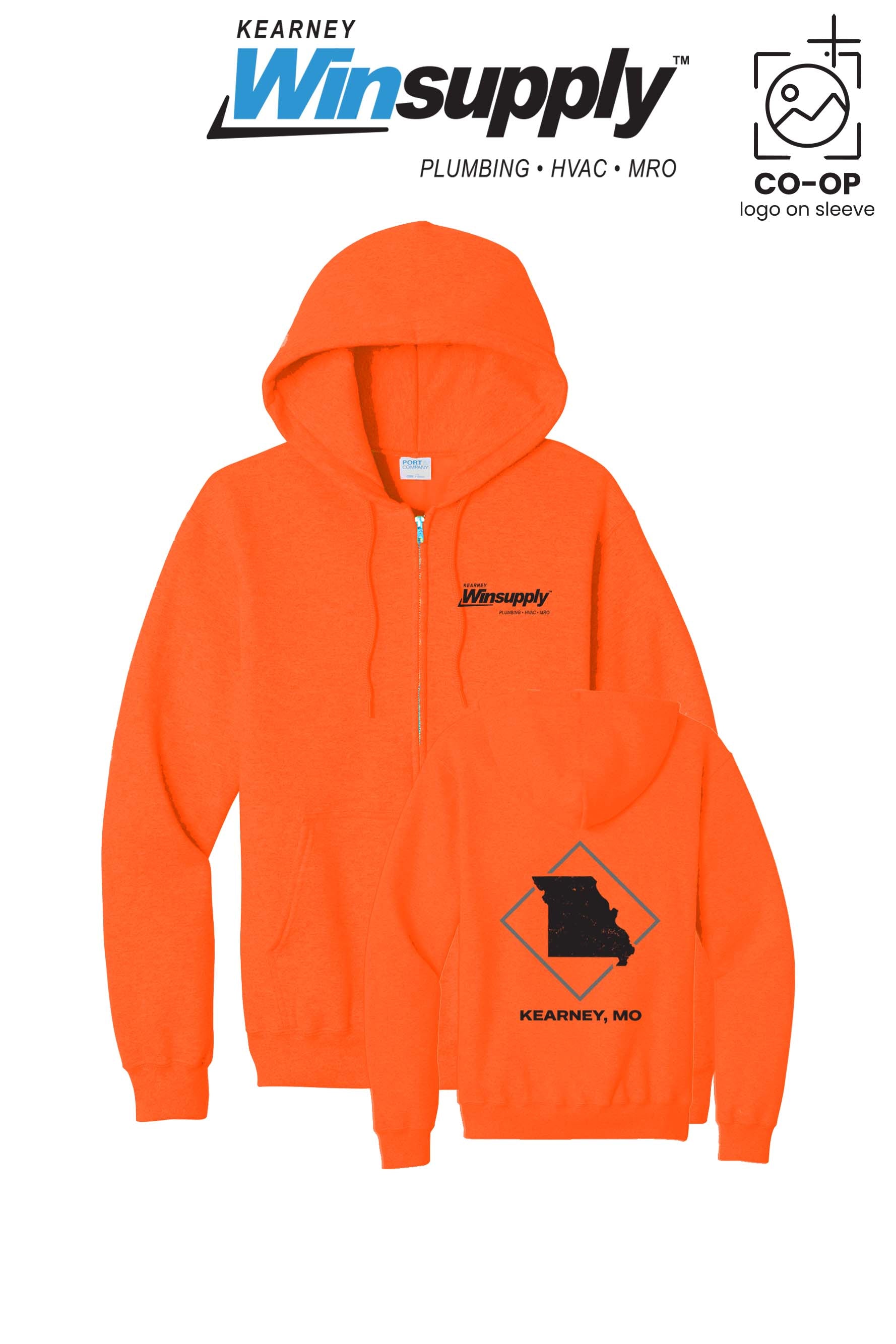 Port & Co™ Core Fleece Full-Zip Hooded Sweatshirt - Kearney Winsupply