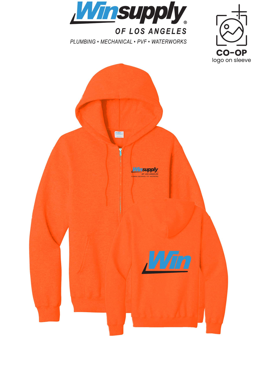 Port & Co™ Core Fleece Full-Zip Hooded Sweatshirt - Winsupply of Los Angeles