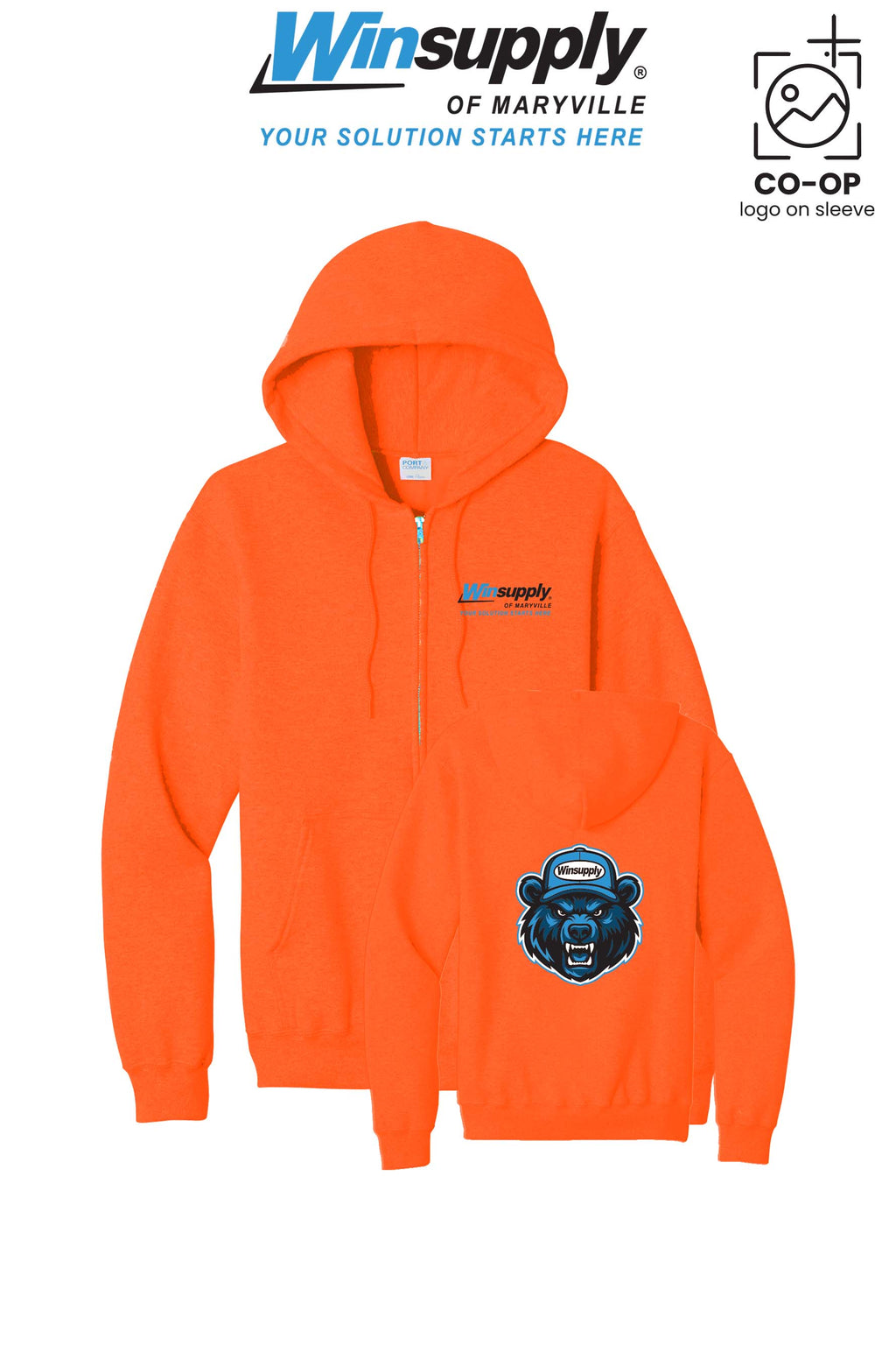 Port & Co™ Core Fleece Full-Zip Hooded Sweatshirt - Winsupply of Maryville