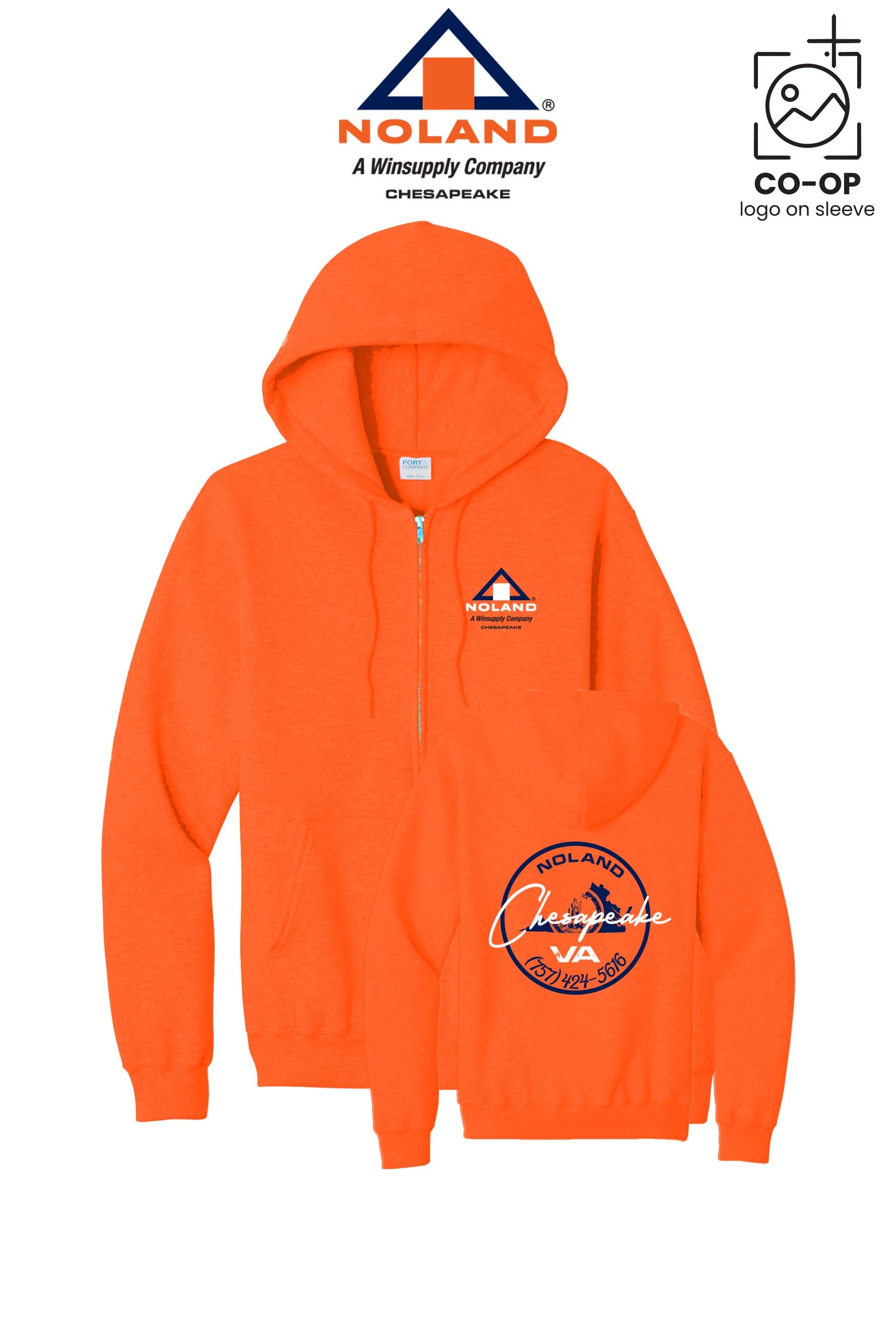 Port & Co™ Core Fleece Full-Zip Hooded Sweatshirt - Noland Company Chesapeake