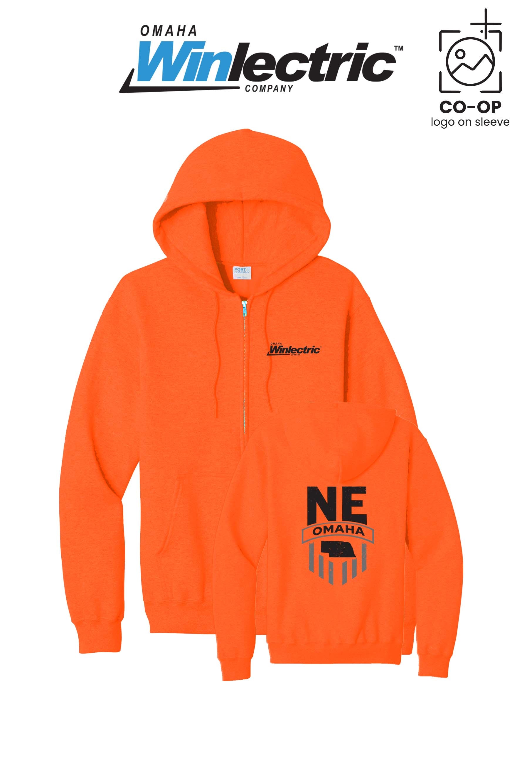 Port & Co™ Core Fleece Full-Zip Hooded Sweatshirt - Omaha Winlectric