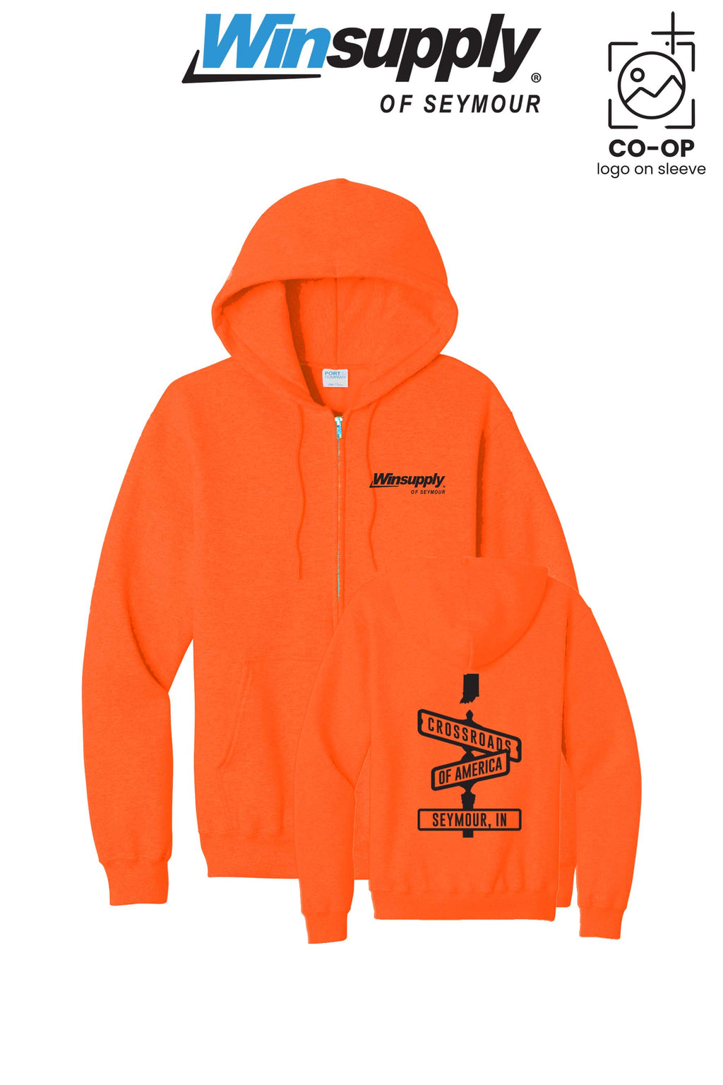 Port & Co™ Core Fleece Full-Zip Hooded Sweatshirt - Winsupply of Seymour IN