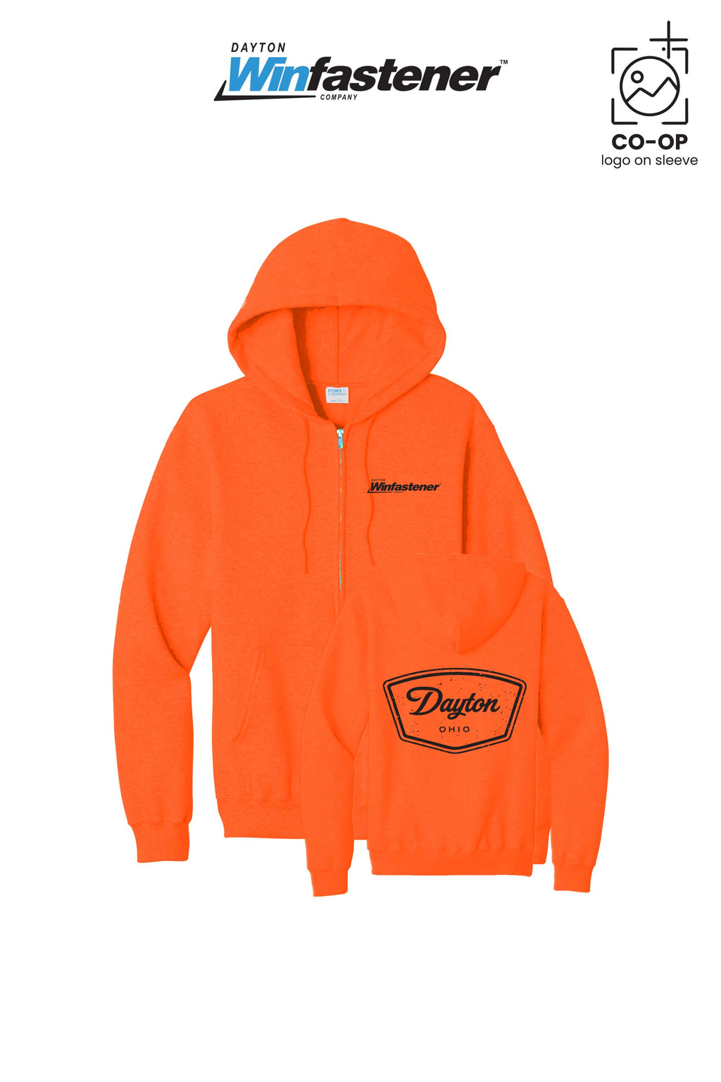 Port & Co™ Core Fleece Full-Zip Hooded Sweatshirt - Dayton Winfastener