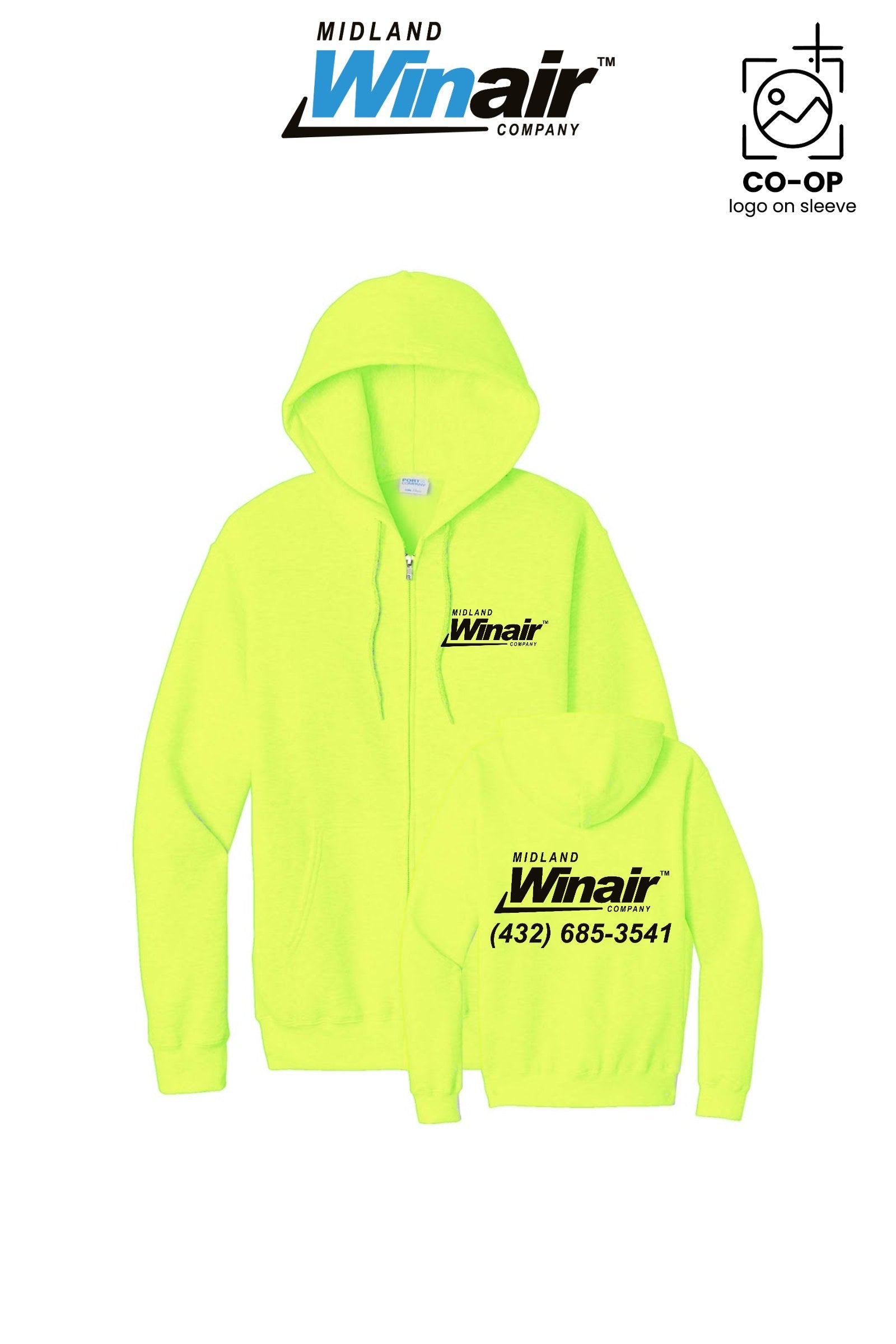 Port & Co™ Core Fleece Full-Zip Hooded Sweatshirt - Midland Winair