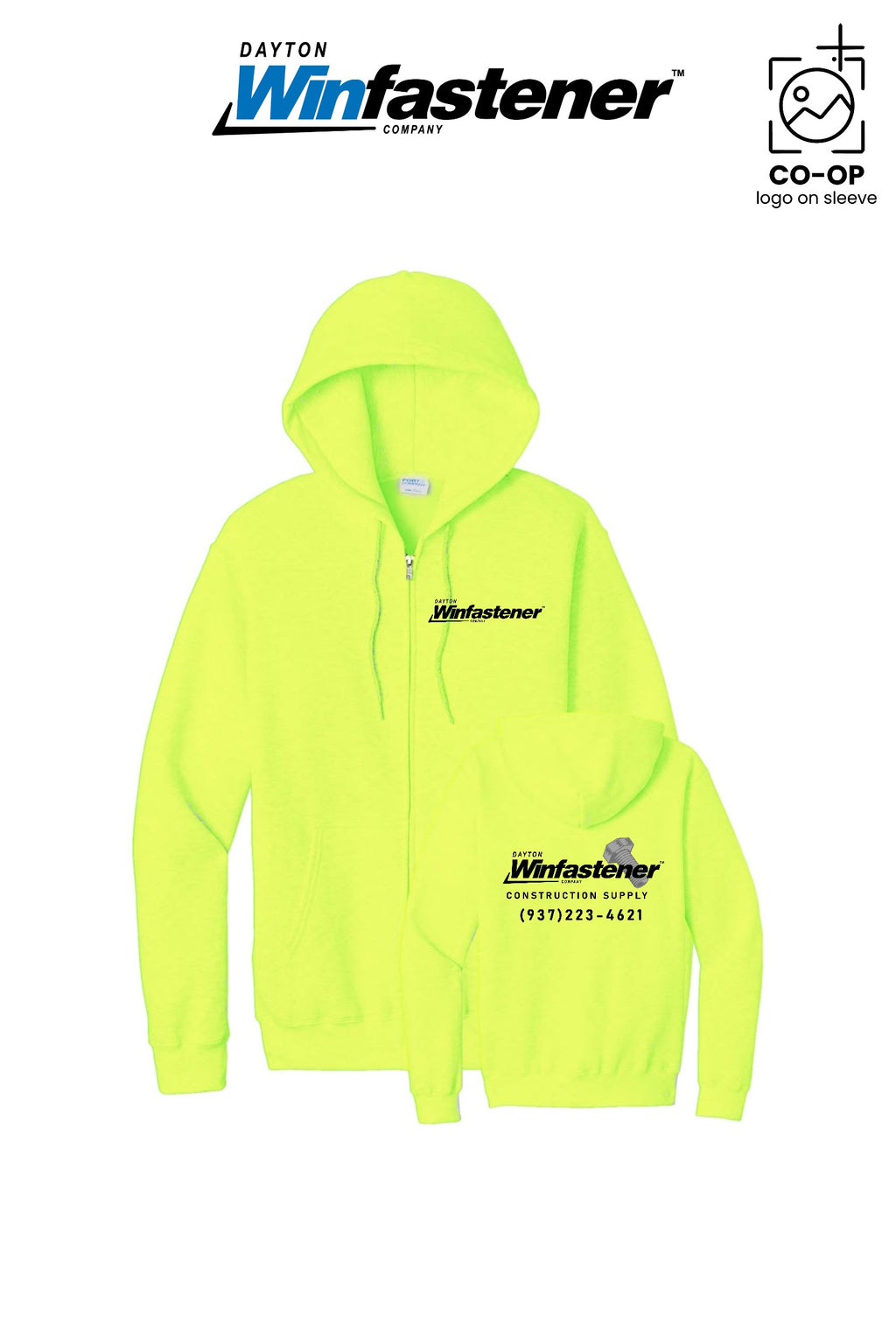 Port & Co™ Core Fleece Full-Zip Hooded Sweatshirt - Dayton Winfastener